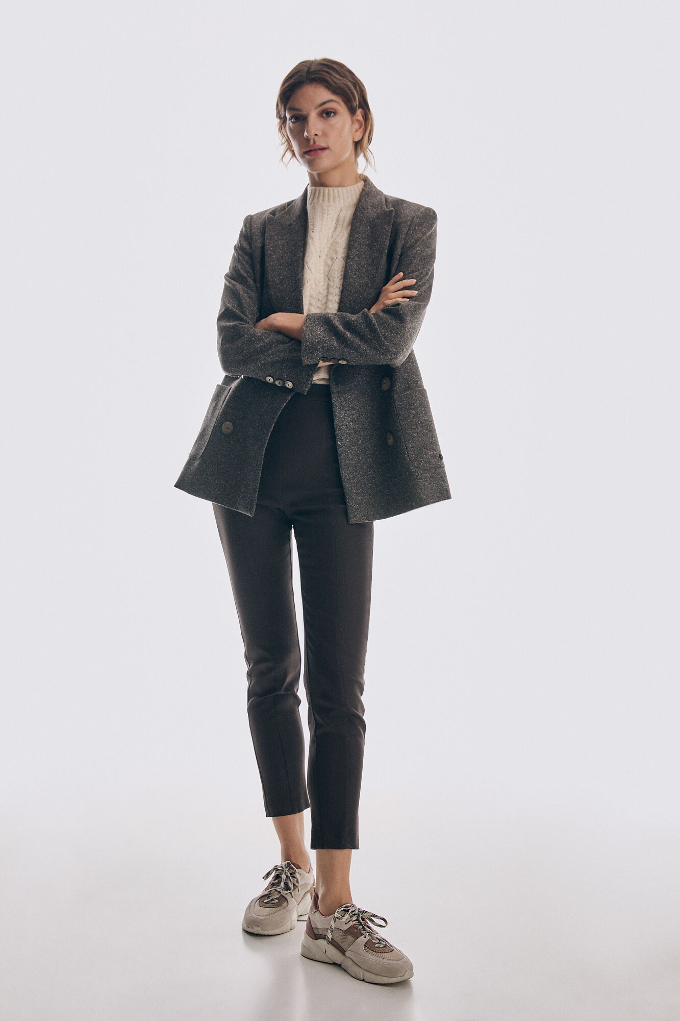 Pedro del Hierro TENCEL&reg;Lyocell faux leather leggings Brown