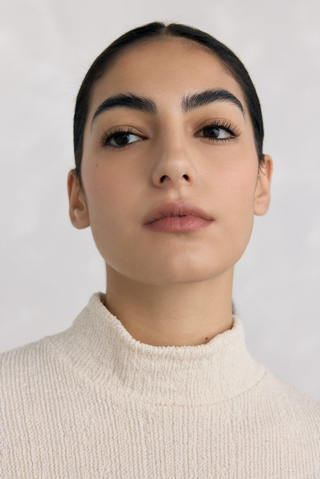 Pedro del Hierro T-shirt de gola alta amassada Ecru