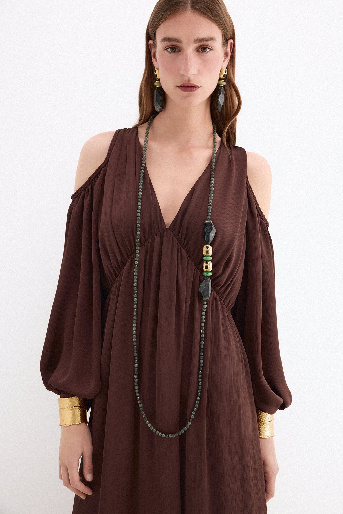 Pedro del Hierro Fluid long dress Brown