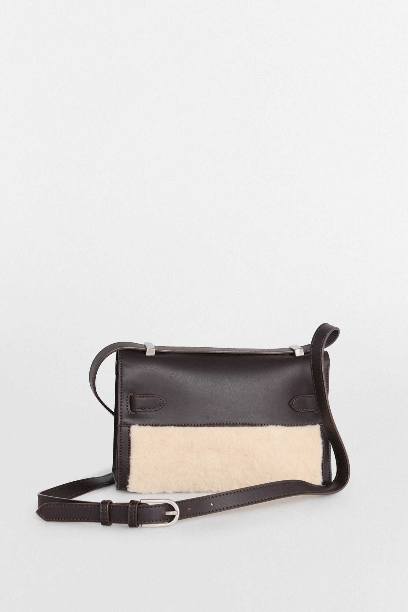 Pedro del Hierro Bolsa de ombro convert&iacute;vel em pele de carneiro