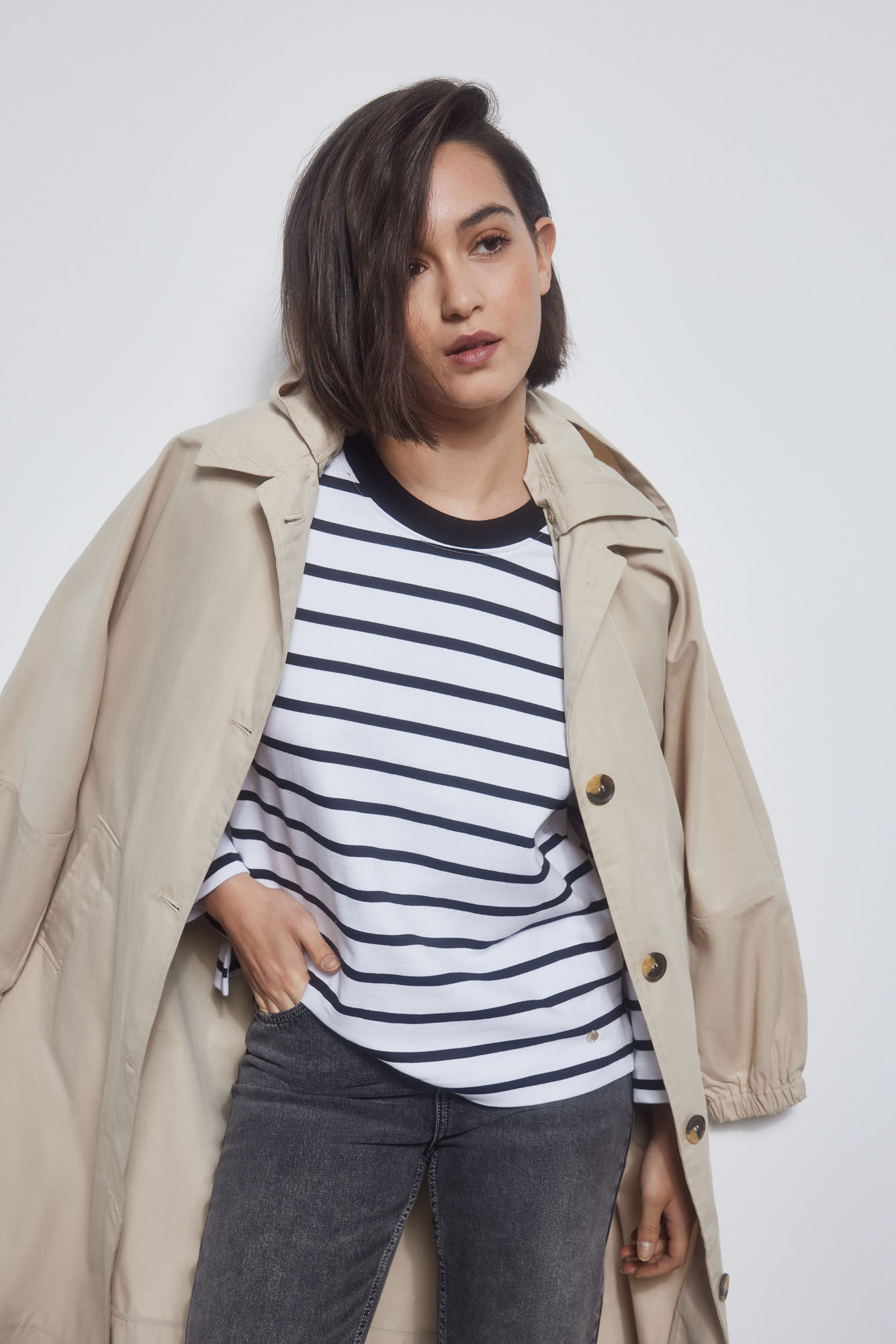 Pedro del Hierro Sudadera rayas botones Negro