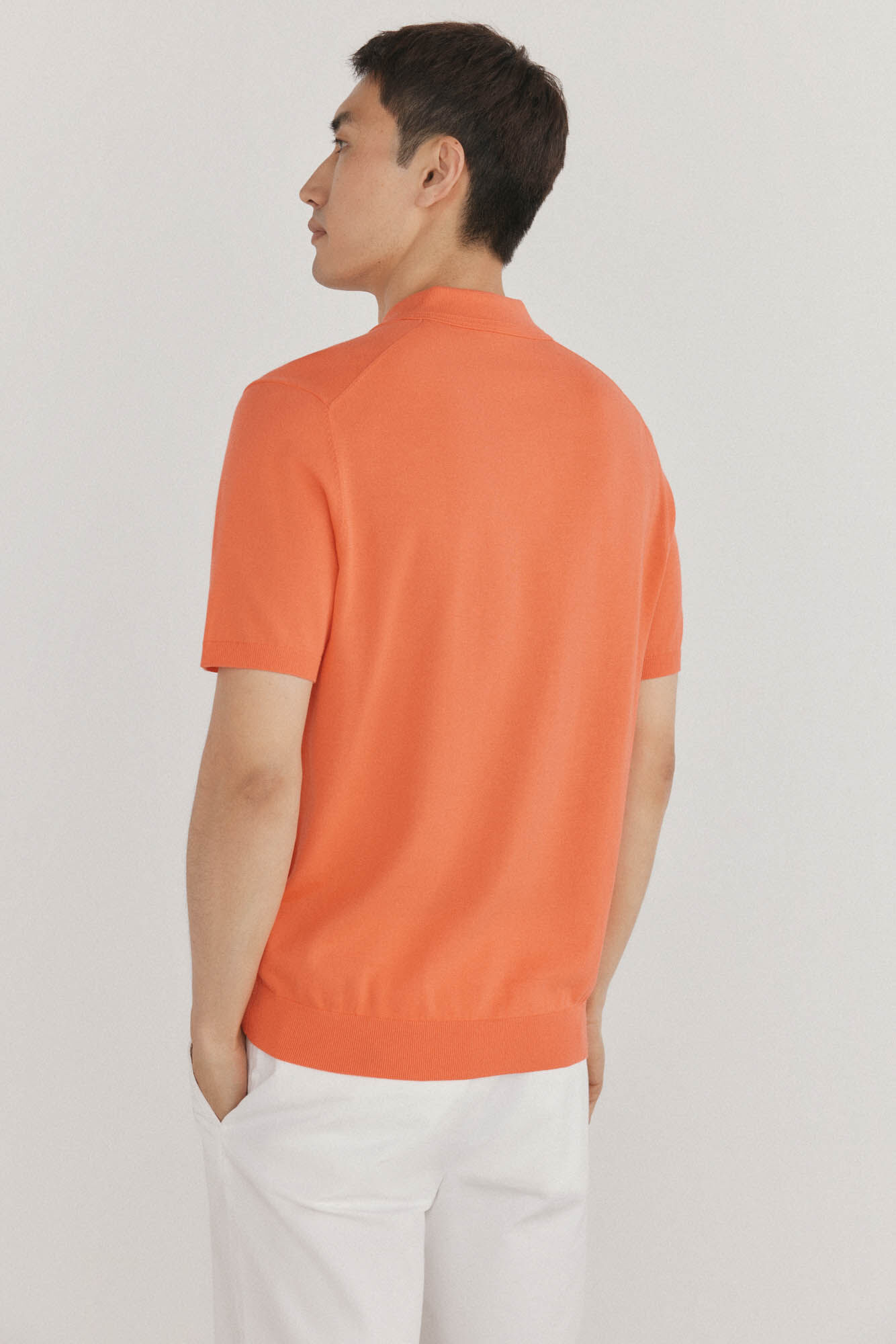 Pedro del Hierro Premium short sleeve cotton polo shirt jersey Orange
