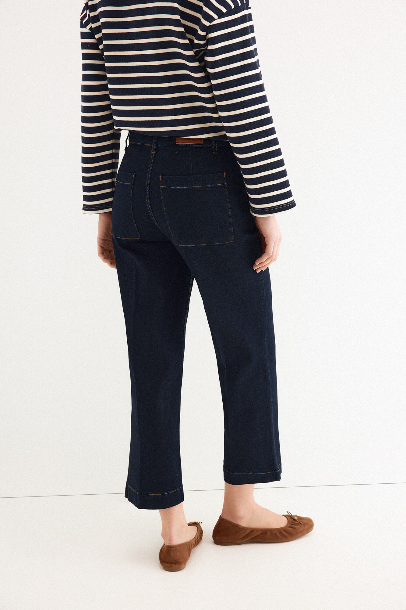 Pedro del Hierro Wide leg capri jeans Blue