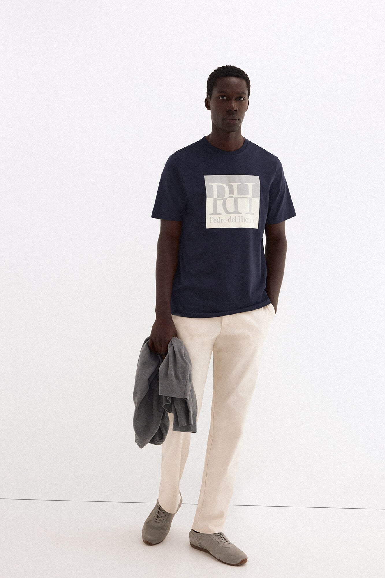 Pedro del Hierro Large logo T-shirt Blue