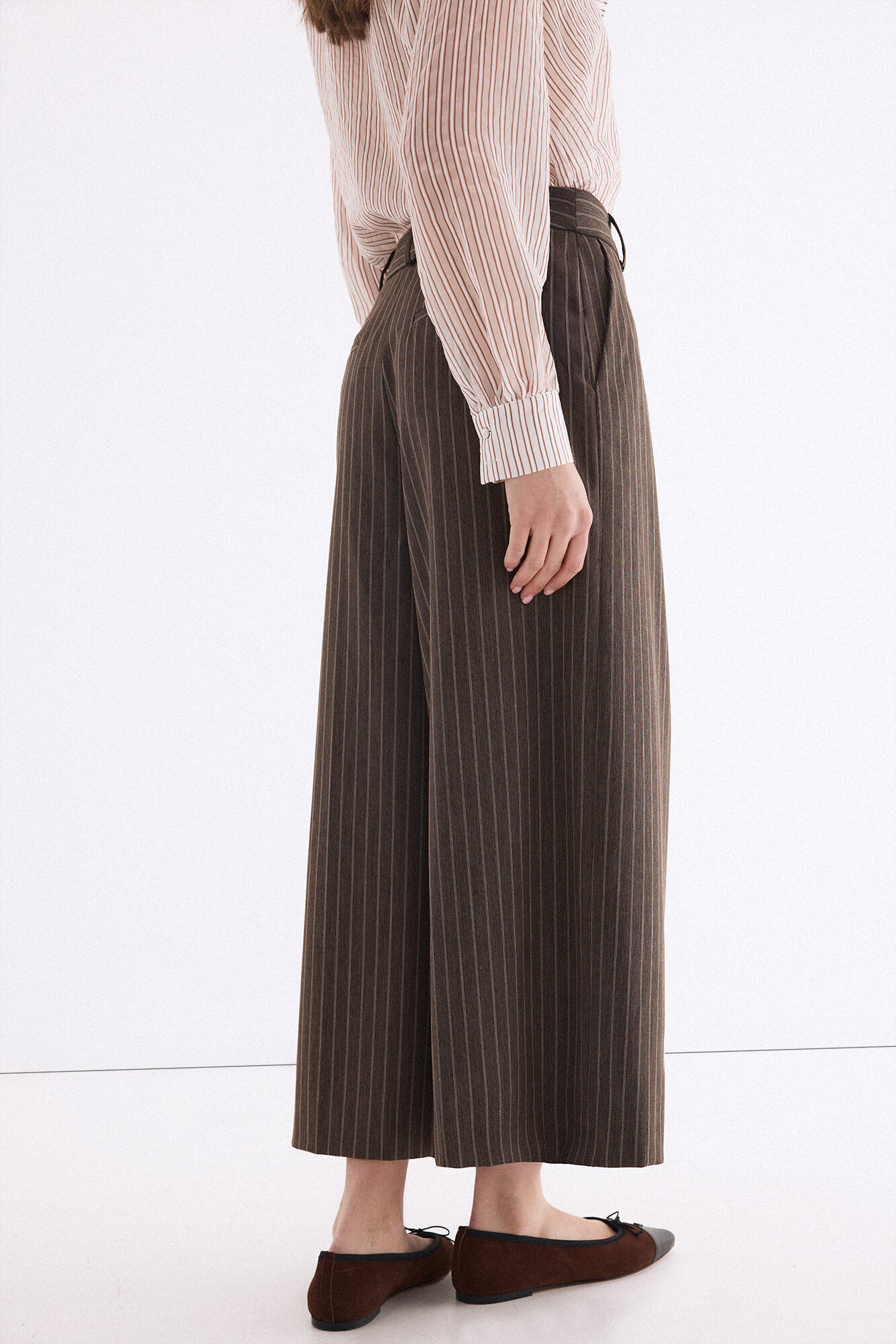 Pedro del Hierro Saia-cal&ccedil;&atilde;o &agrave;s riscas Marrom