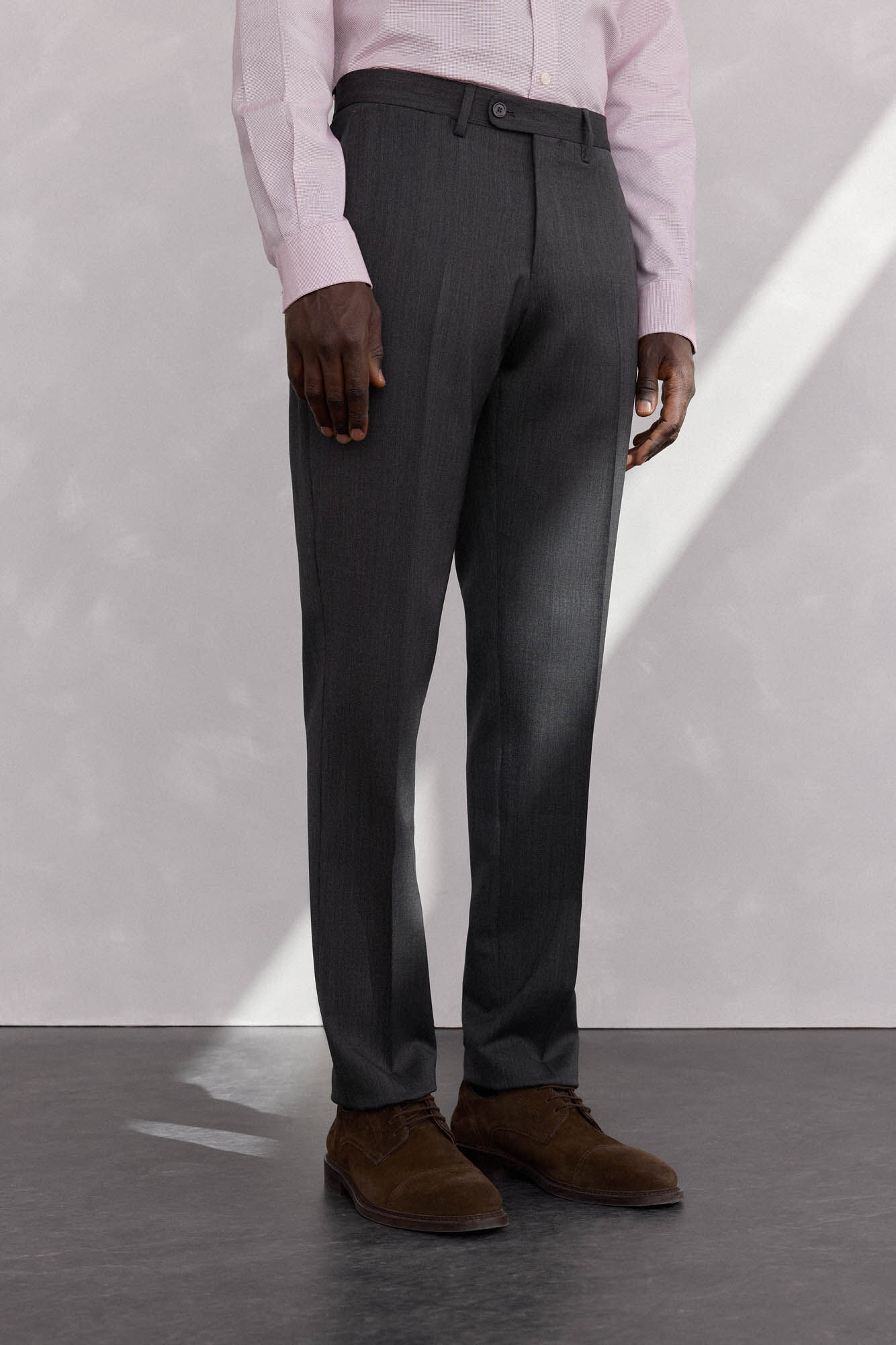Pedro del Hierro Grey bi-stretch slim fit structured trousers