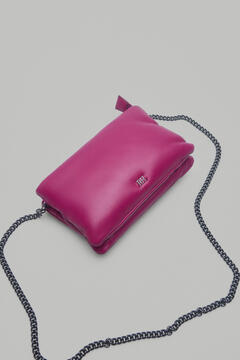Pedro del Hierro Leather duo bag with chain Purple