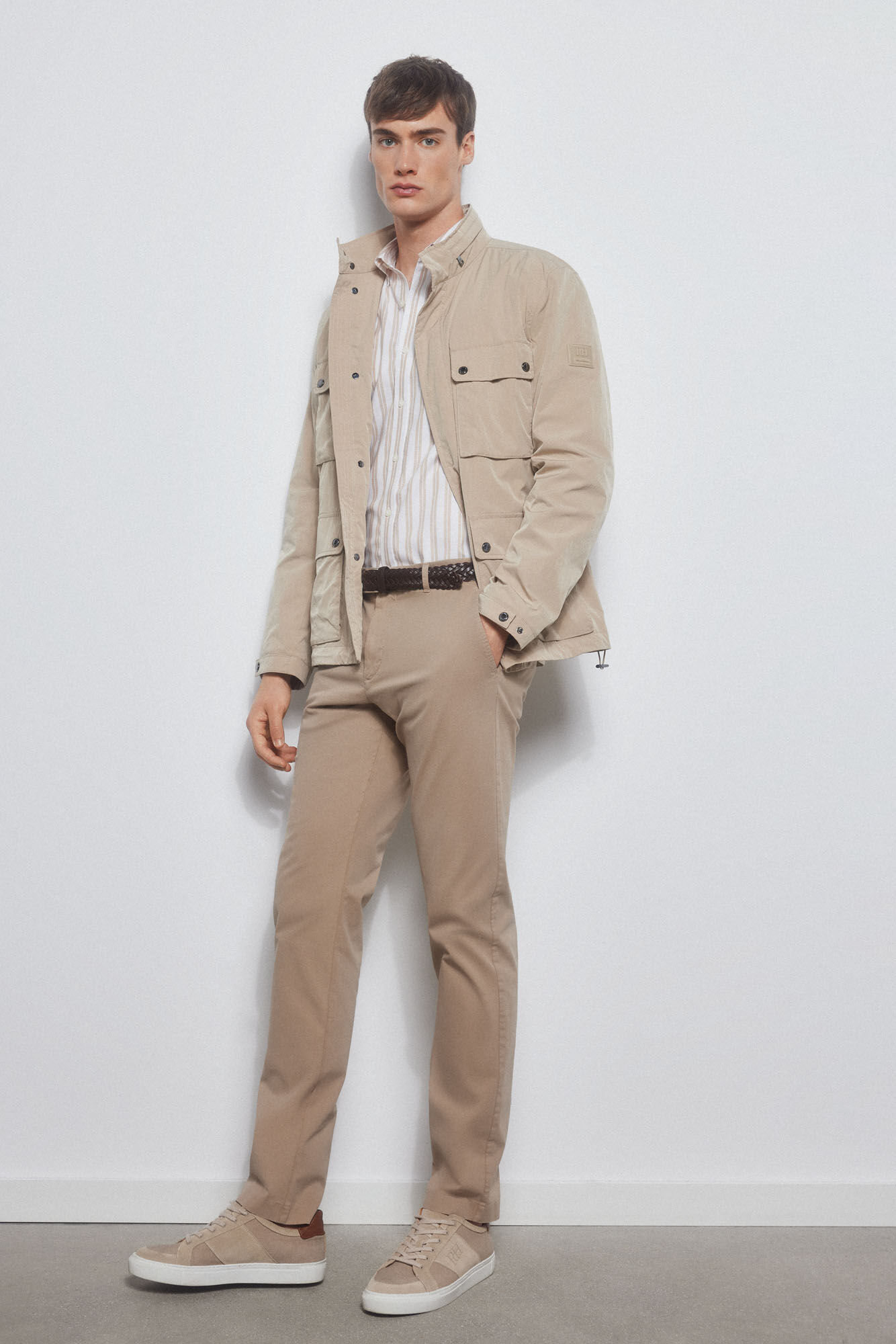 Pedro del Hierro Technical four-pocket jacket Beige
