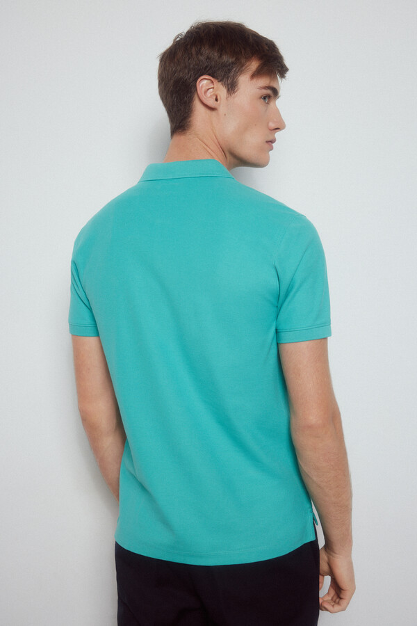 Pedro del Hierro Essential slim polo shirt Turquoise
