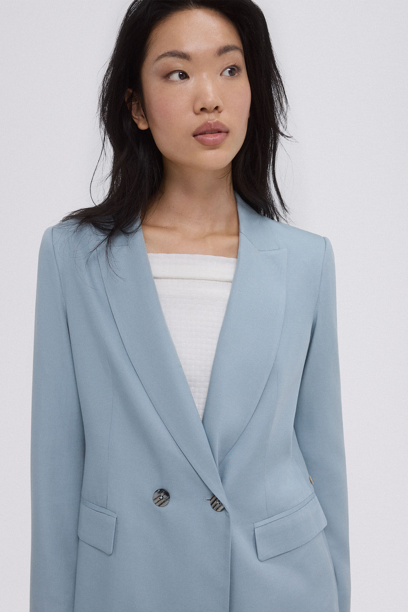 Pedro del Hierro Double-breasted suit blazer Blue