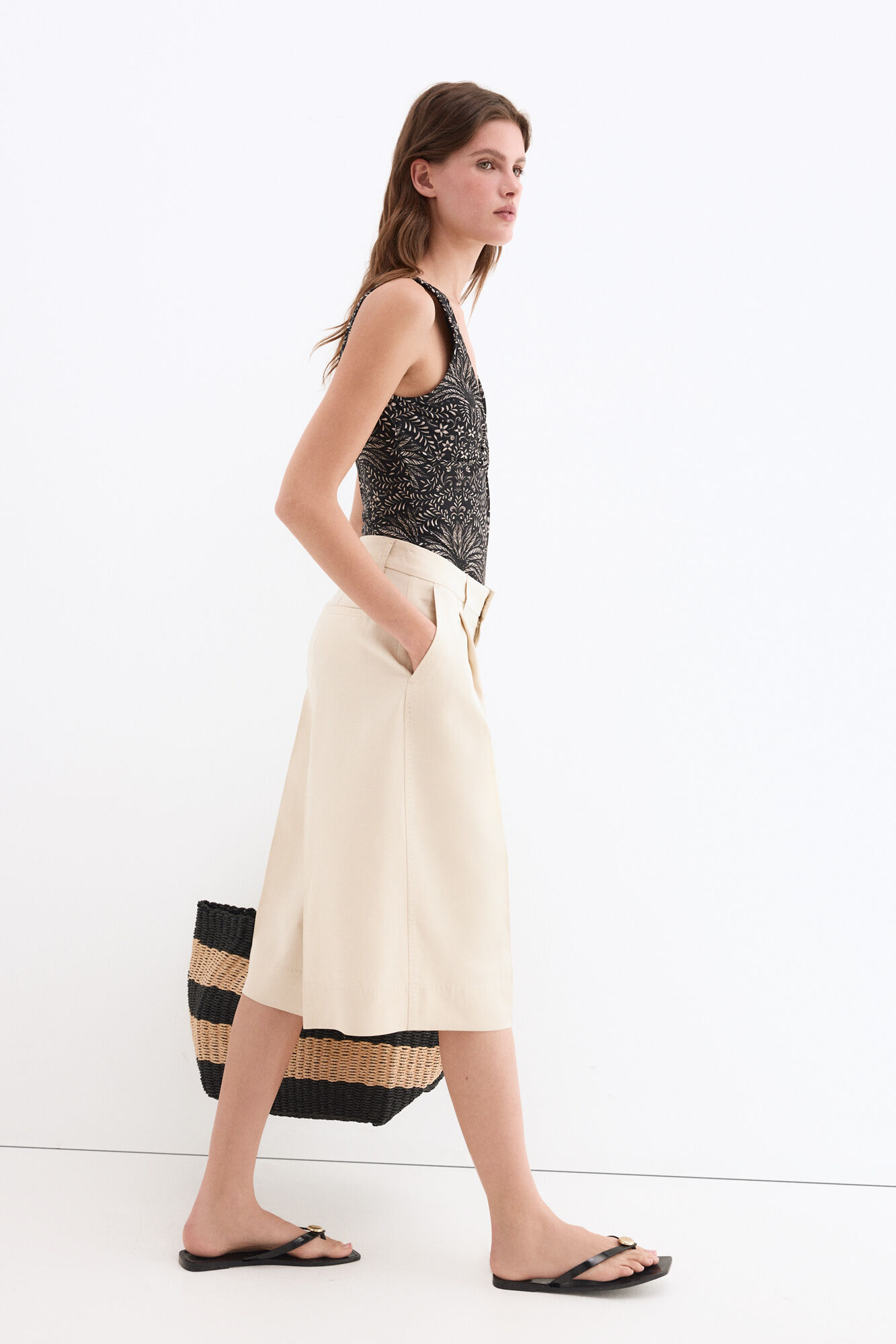 Pedro del Hierro Fato de banho estampado tropical