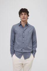 Pedro del Hierro Smooth cashmere touch twill shirt Blue