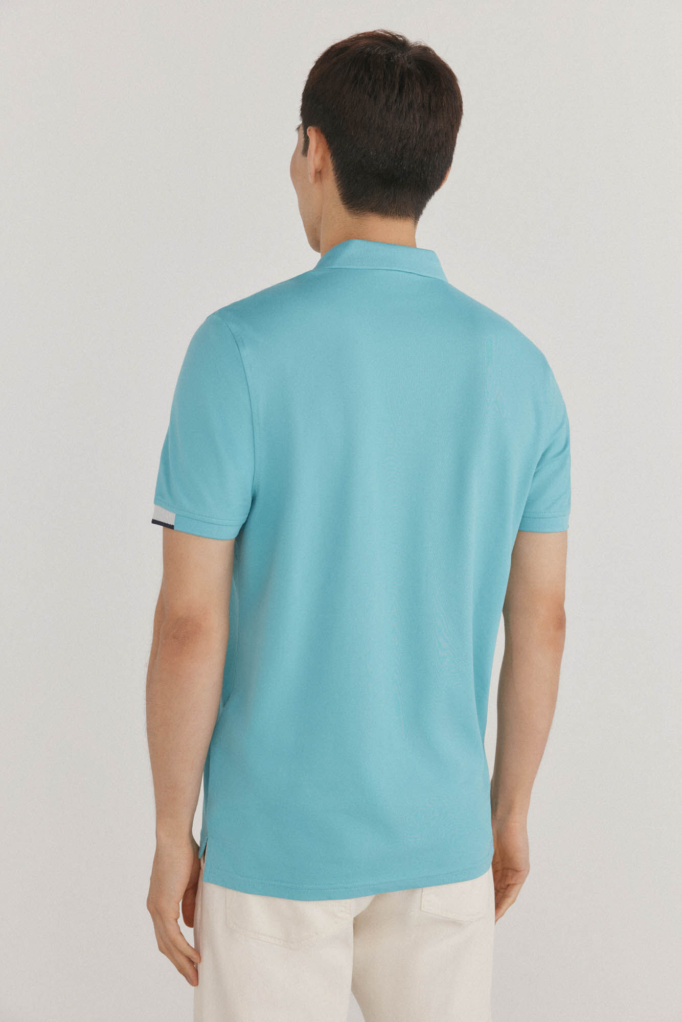 Pedro del Hierro Polo com punhos contrastantes Turquesa