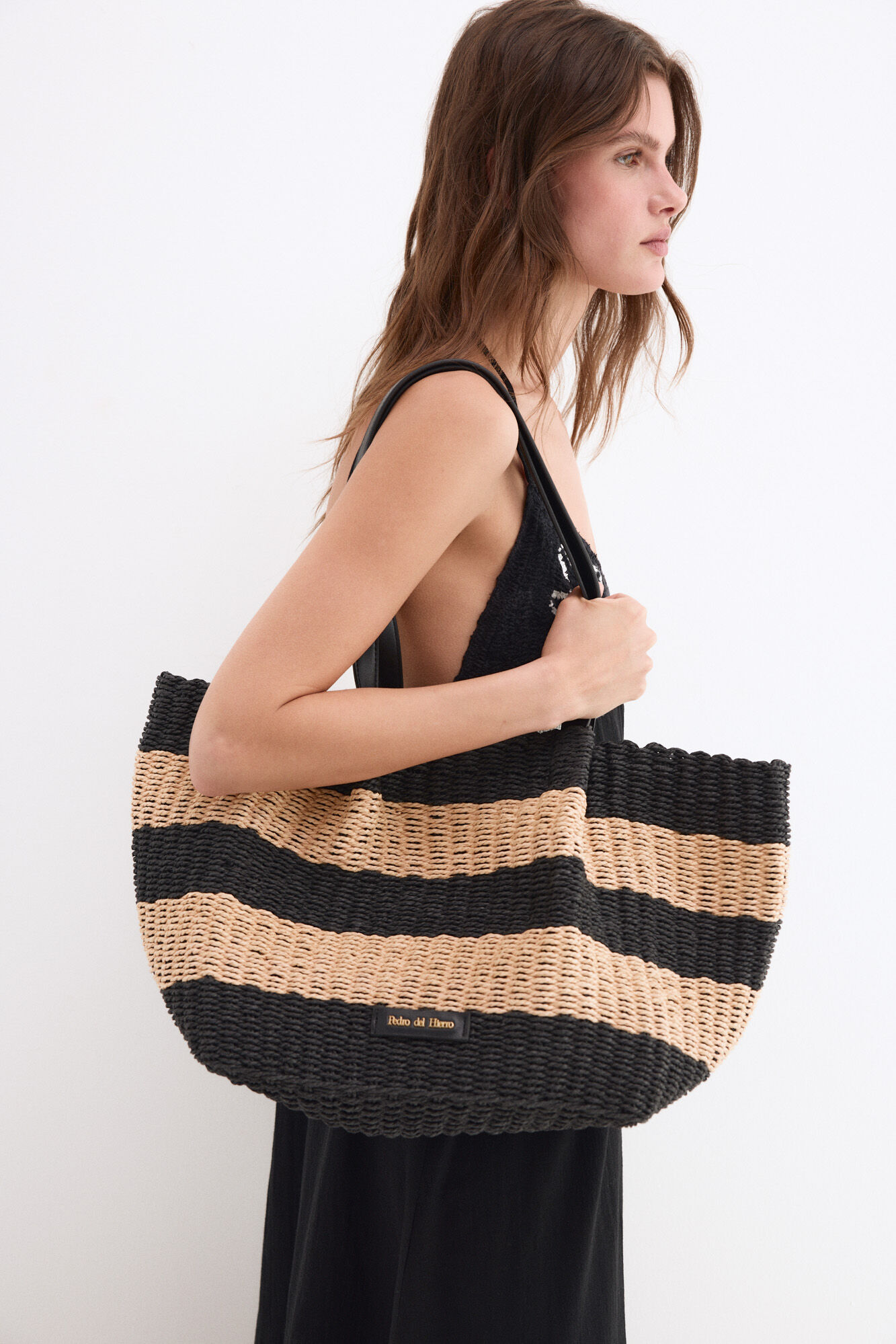 Pedro del Hierro Striped beach bag