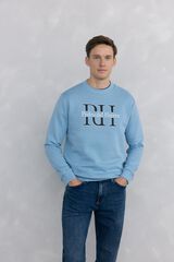 Pedro del Hierro Logo crew neck sweatshirt Blue