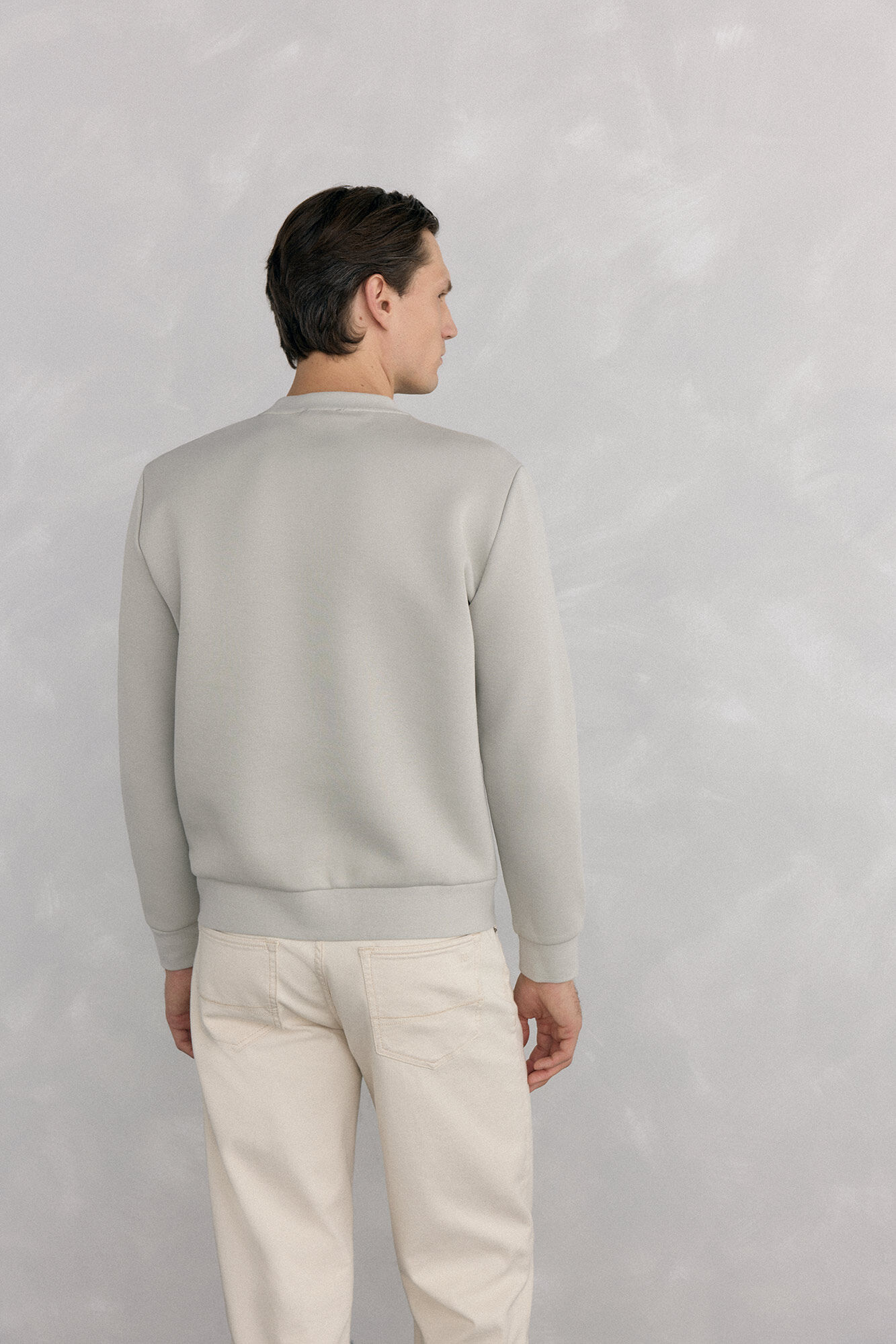 Pedro del Hierro Technical fabric crew neck sweatshirt Grey