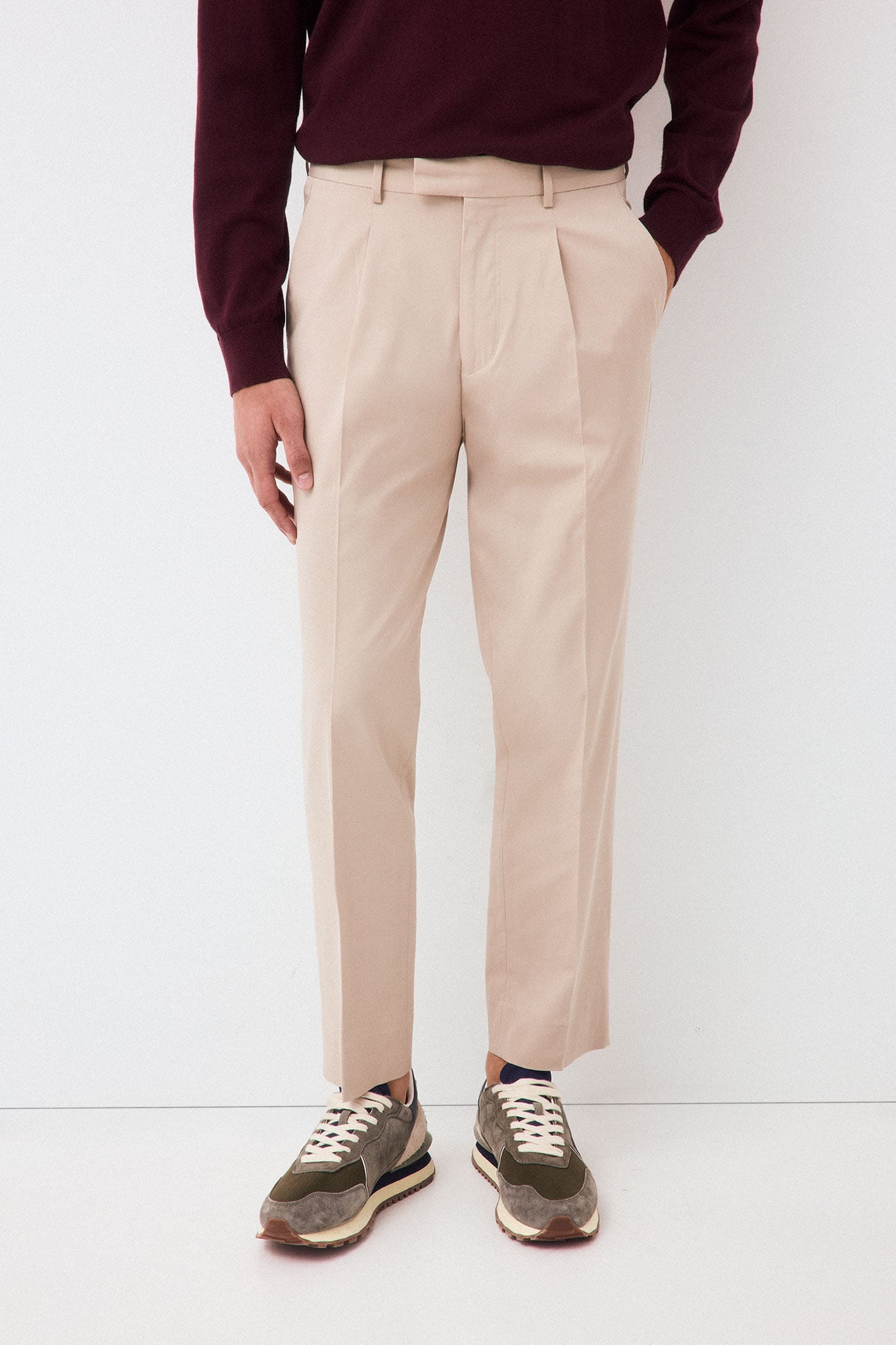 Pedro del Hierro Tapered cotton-tencel chinos