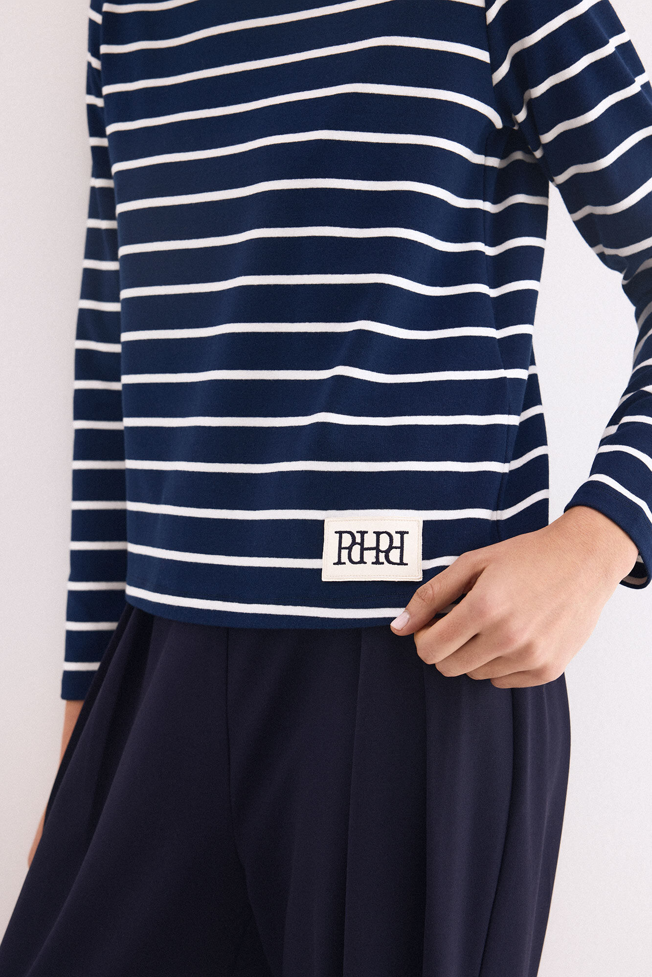 Pedro del Hierro Striped patch T-shirt Blue