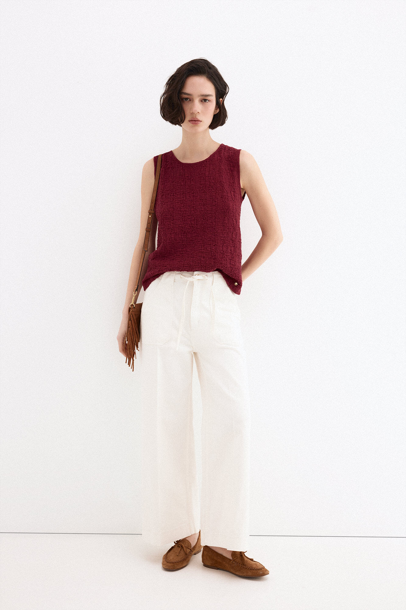 Pedro del Hierro Wrinkled fabric sleeveless top