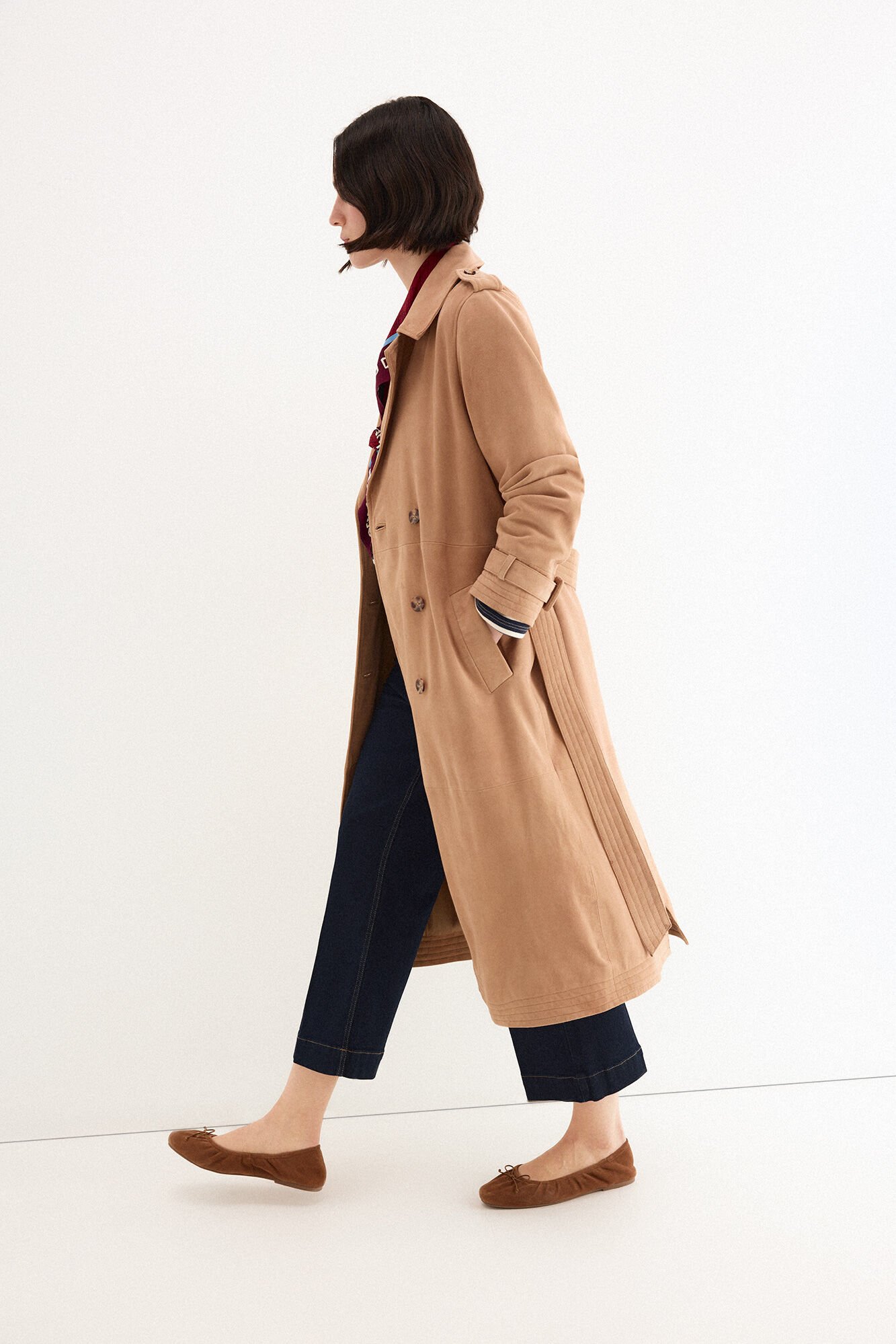 Pedro del Hierro Suede trench coat