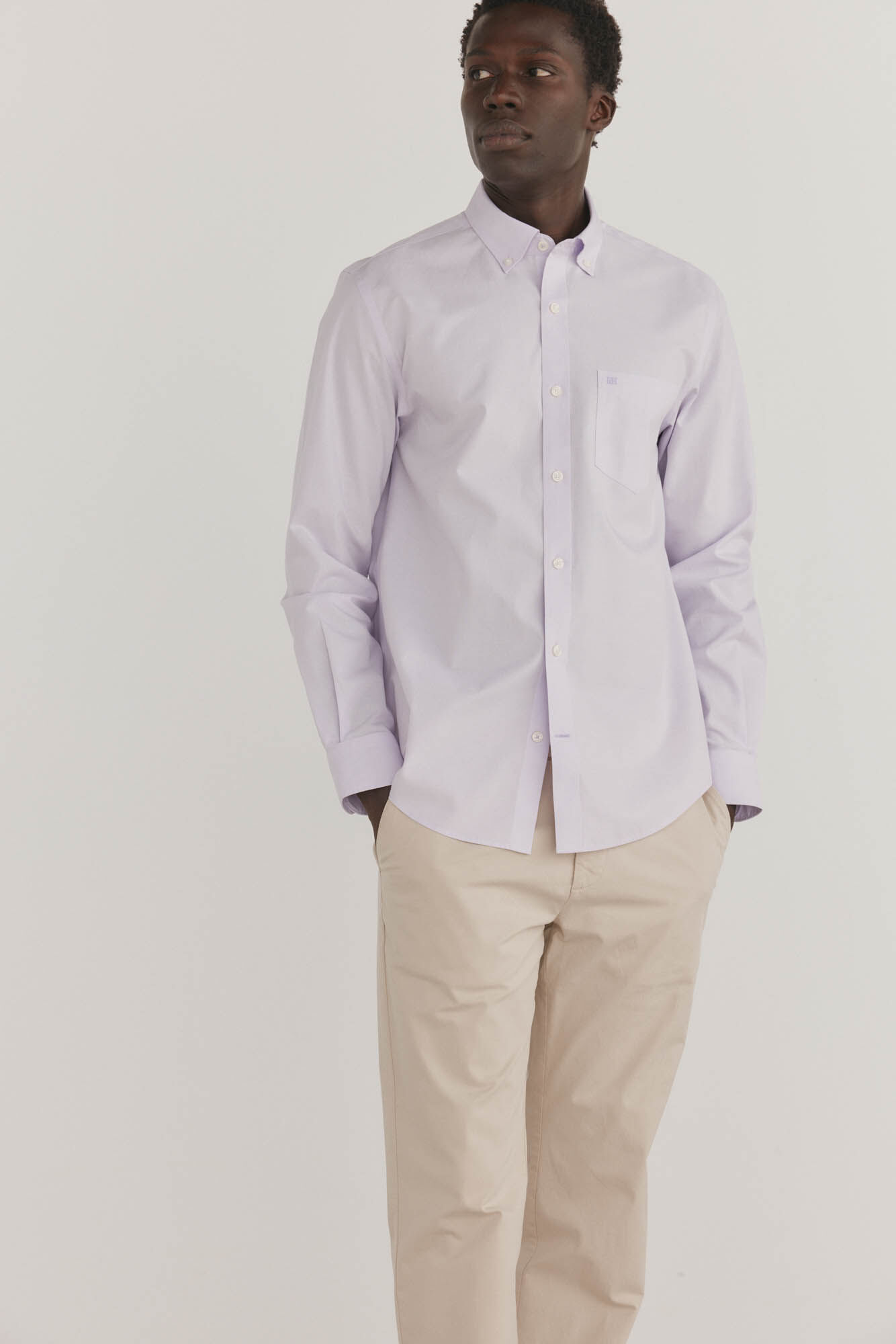 Pedro del Hierro Non iron + anti-stain smooth shirt Purple