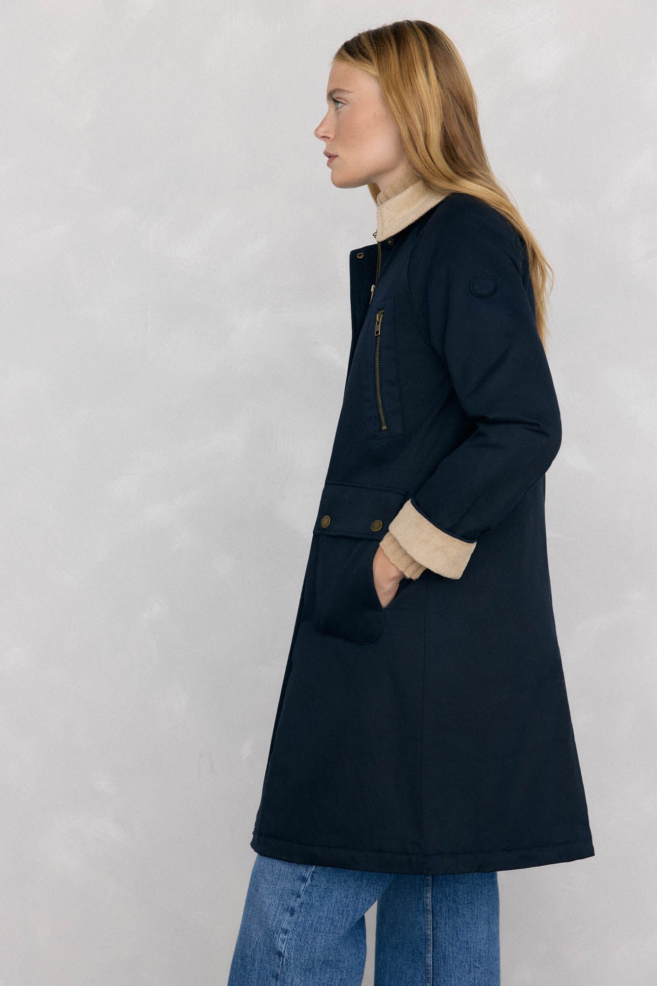 Pedro del Hierro Parka longa encerada Azul