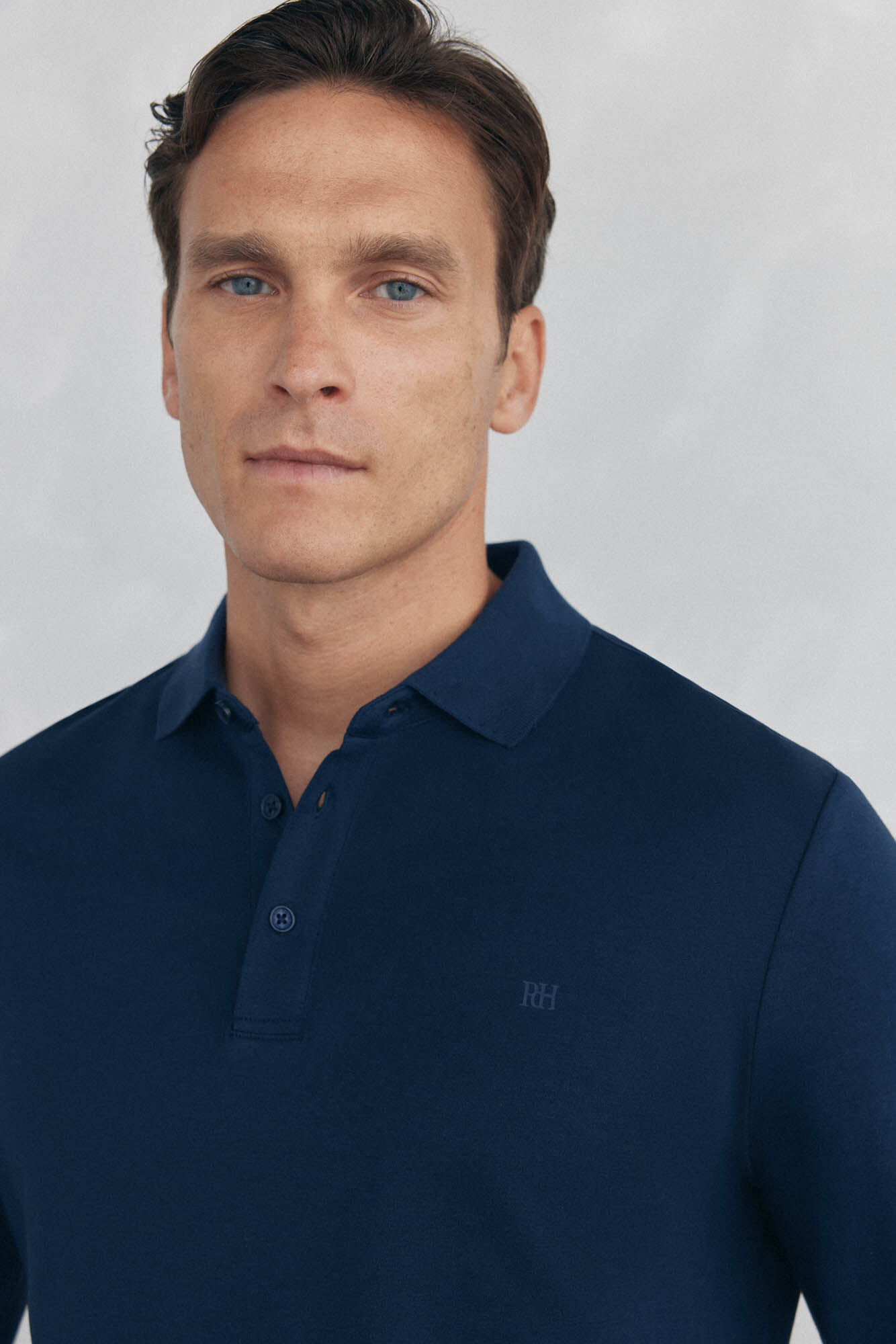 Pedro del Hierro Mercerized long sleeve polo shirt