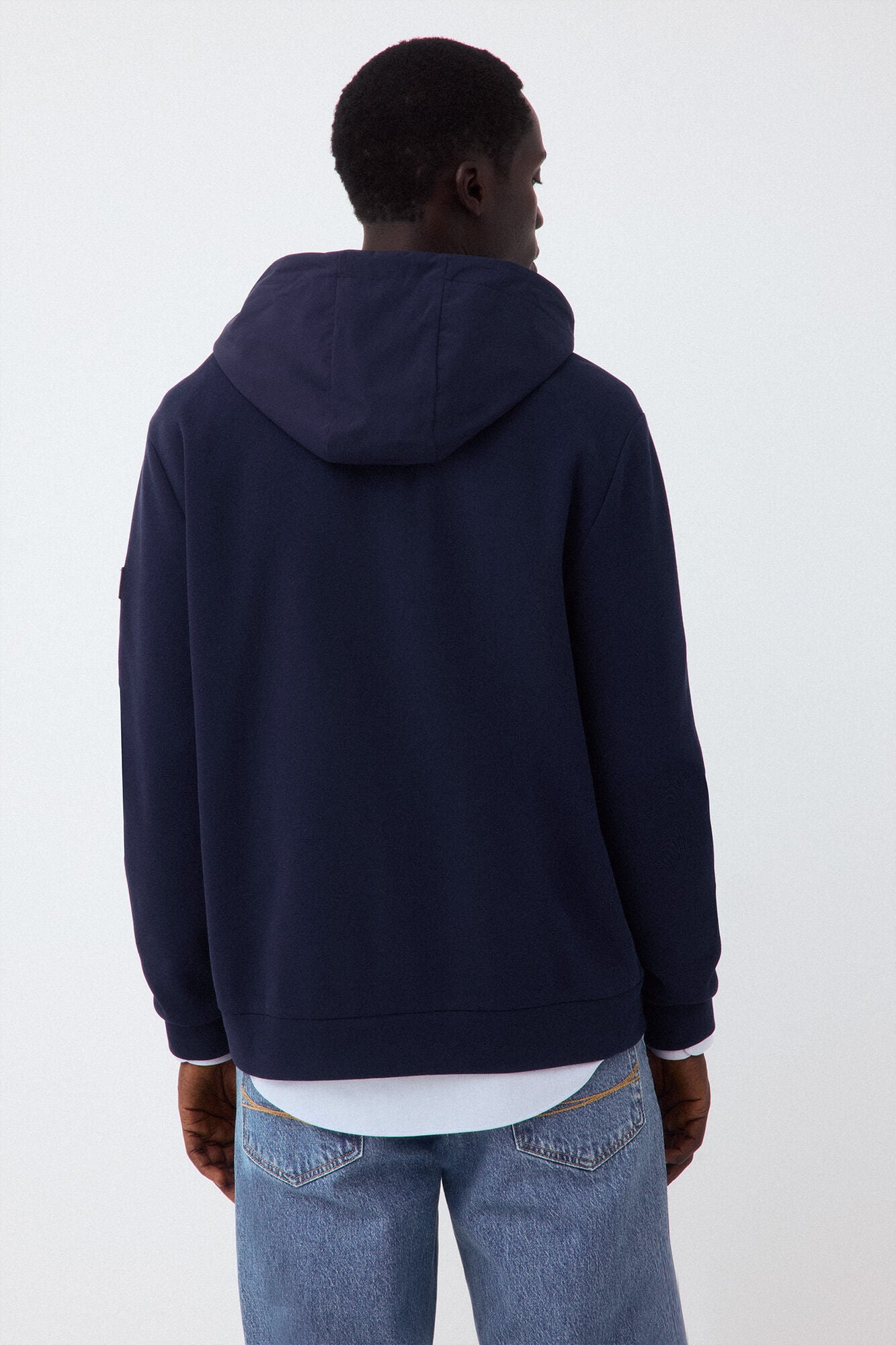 Pedro del Hierro Hooded technical cardigan Blue