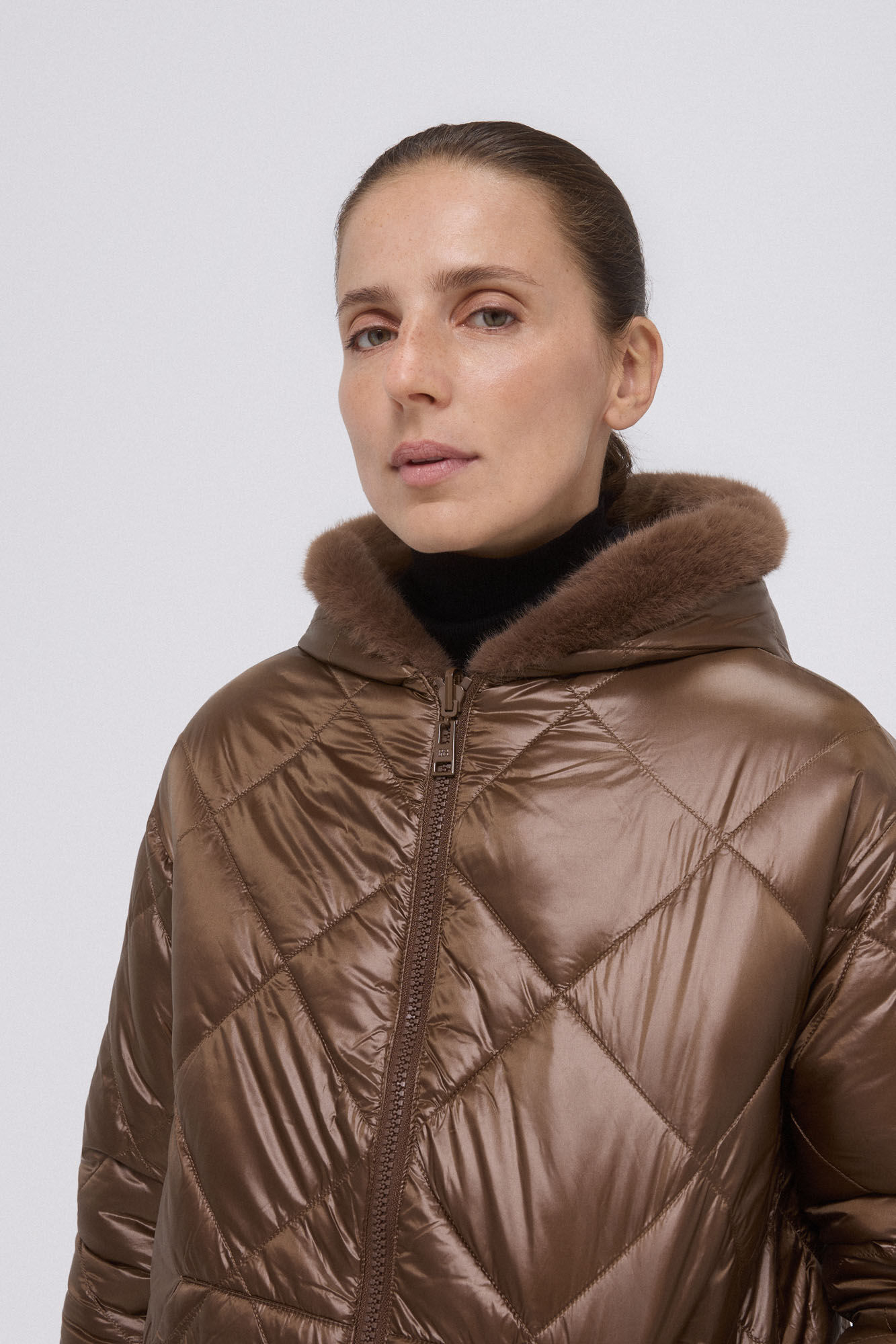 Pedro del Hierro Reversible fur parka Brown