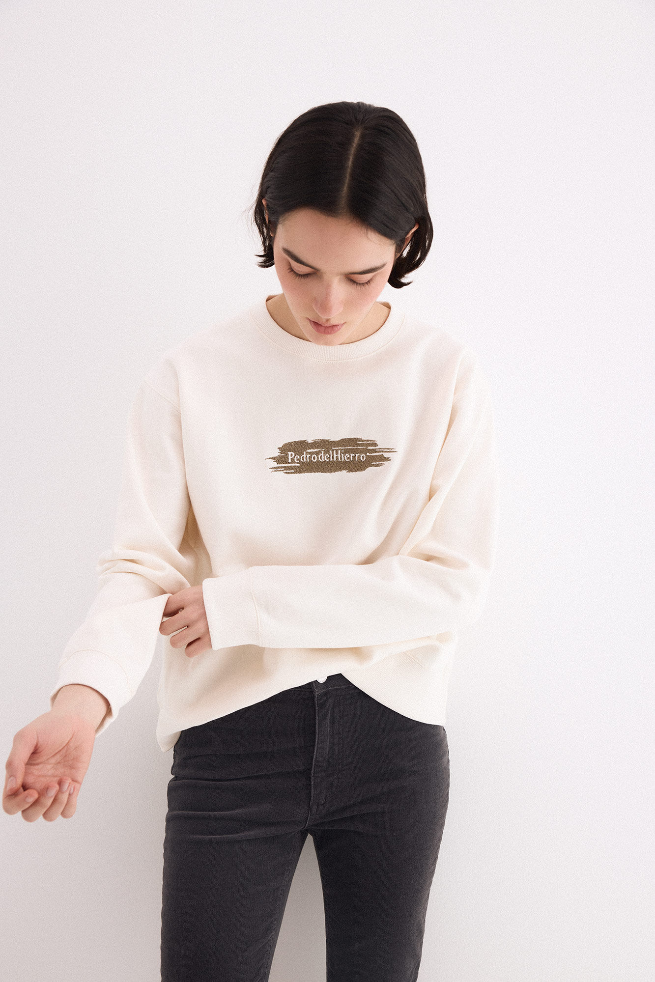 Pedro del Hierro Pedro del Hierro lurex sweatshirt Ecru
