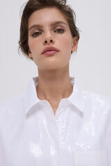 Pedro del Hierro Camisa detalle lentejuelas Blanco