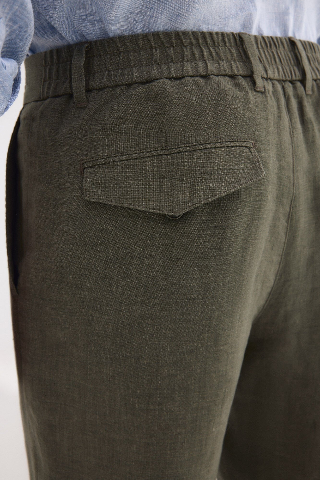 Pedro del Hierro Cotton-linen regular fit trousers Green