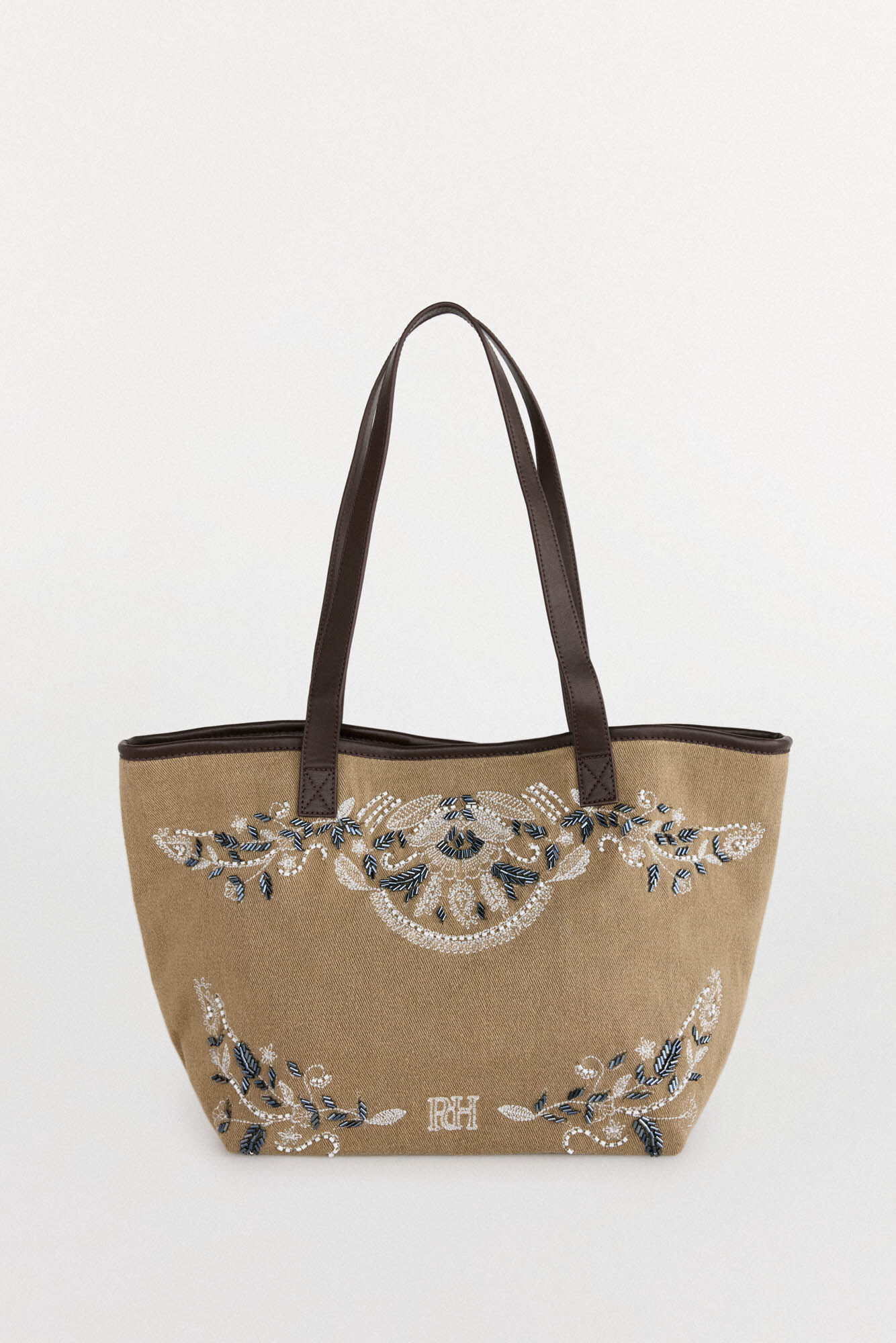 Pedro del Hierro Bolso tejido bordado Verde