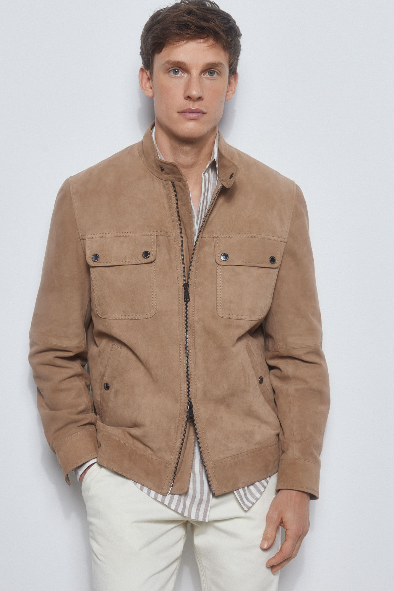Pedro del Hierro Cazadora de ante Beige