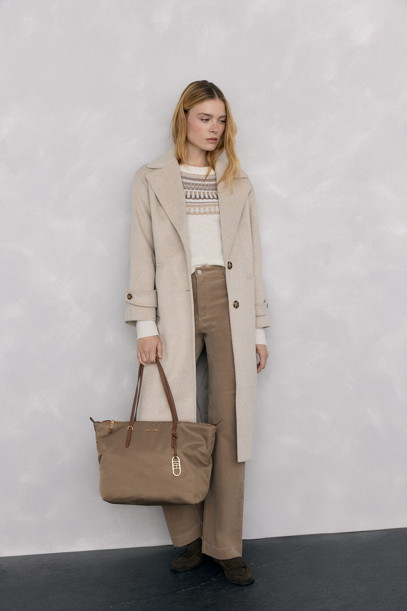 Pedro del Hierro Coat and inner gilet Beige