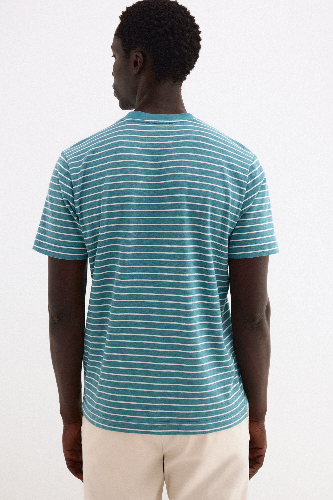 Pedro del Hierro Striped T-shirt Turquoise