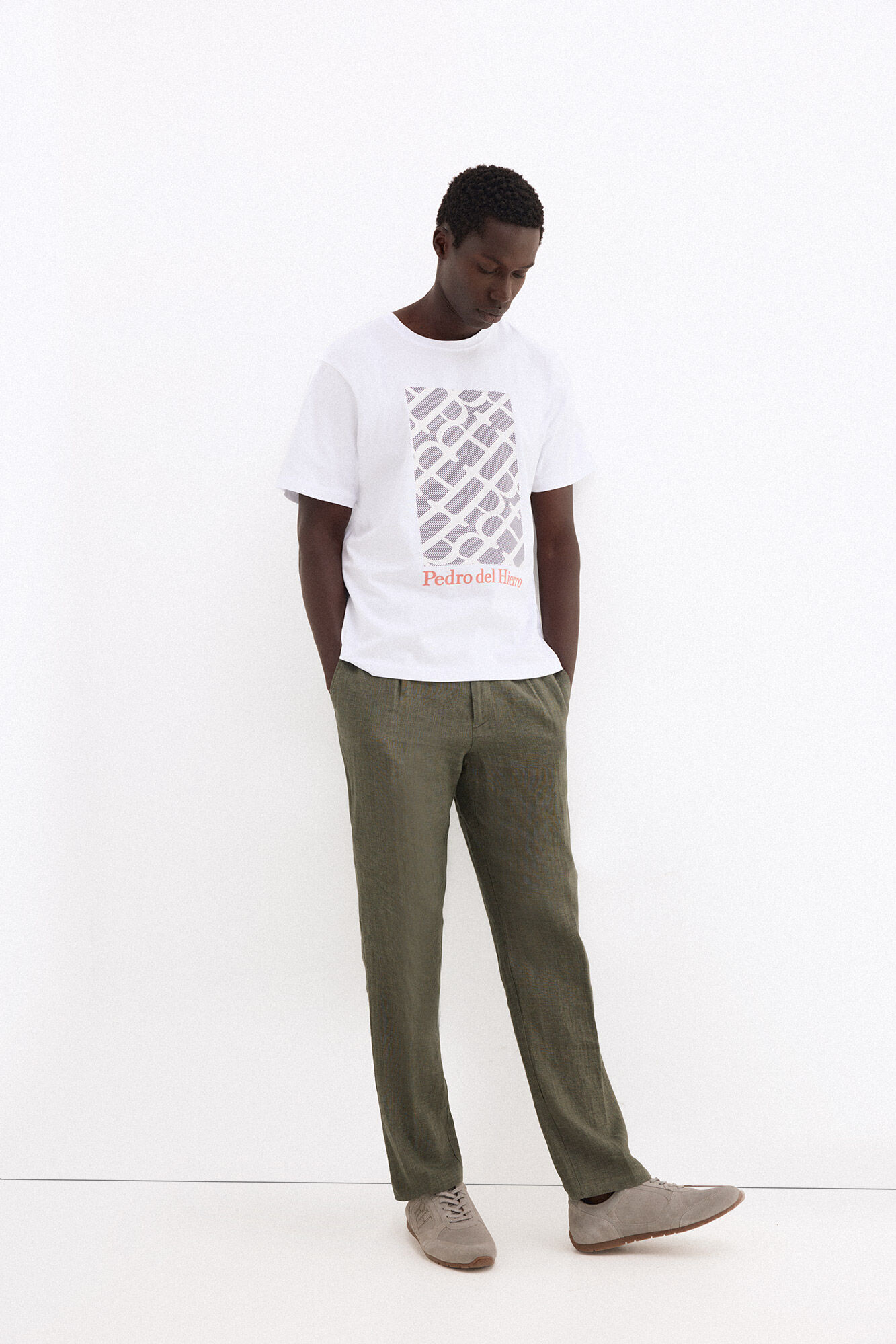 Pedro del Hierro Printed logo T-shirt White