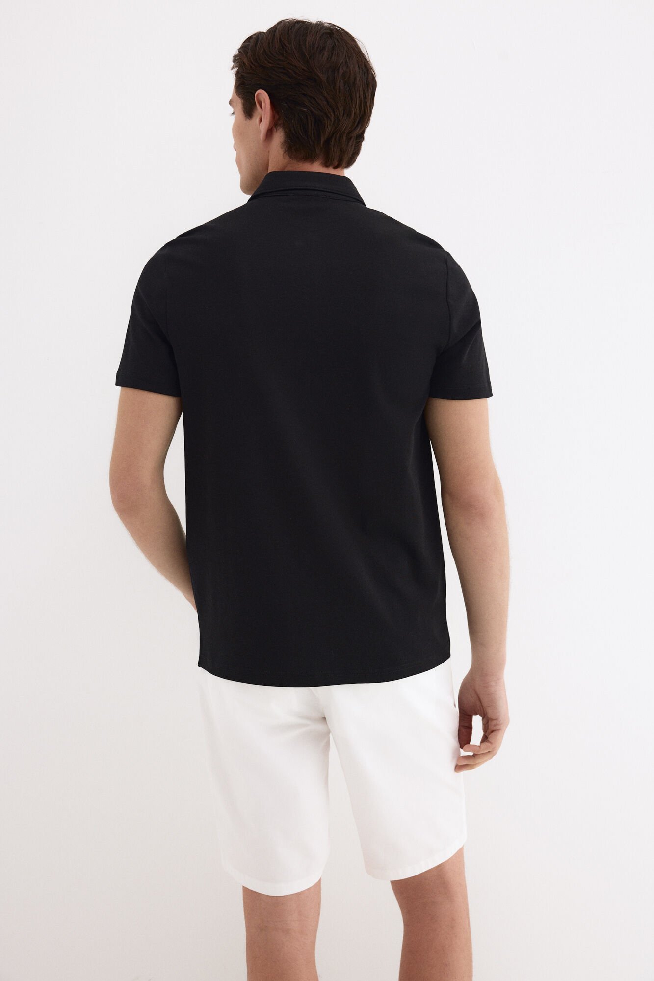 Pedro del Hierro Mercerized polo shirt Black