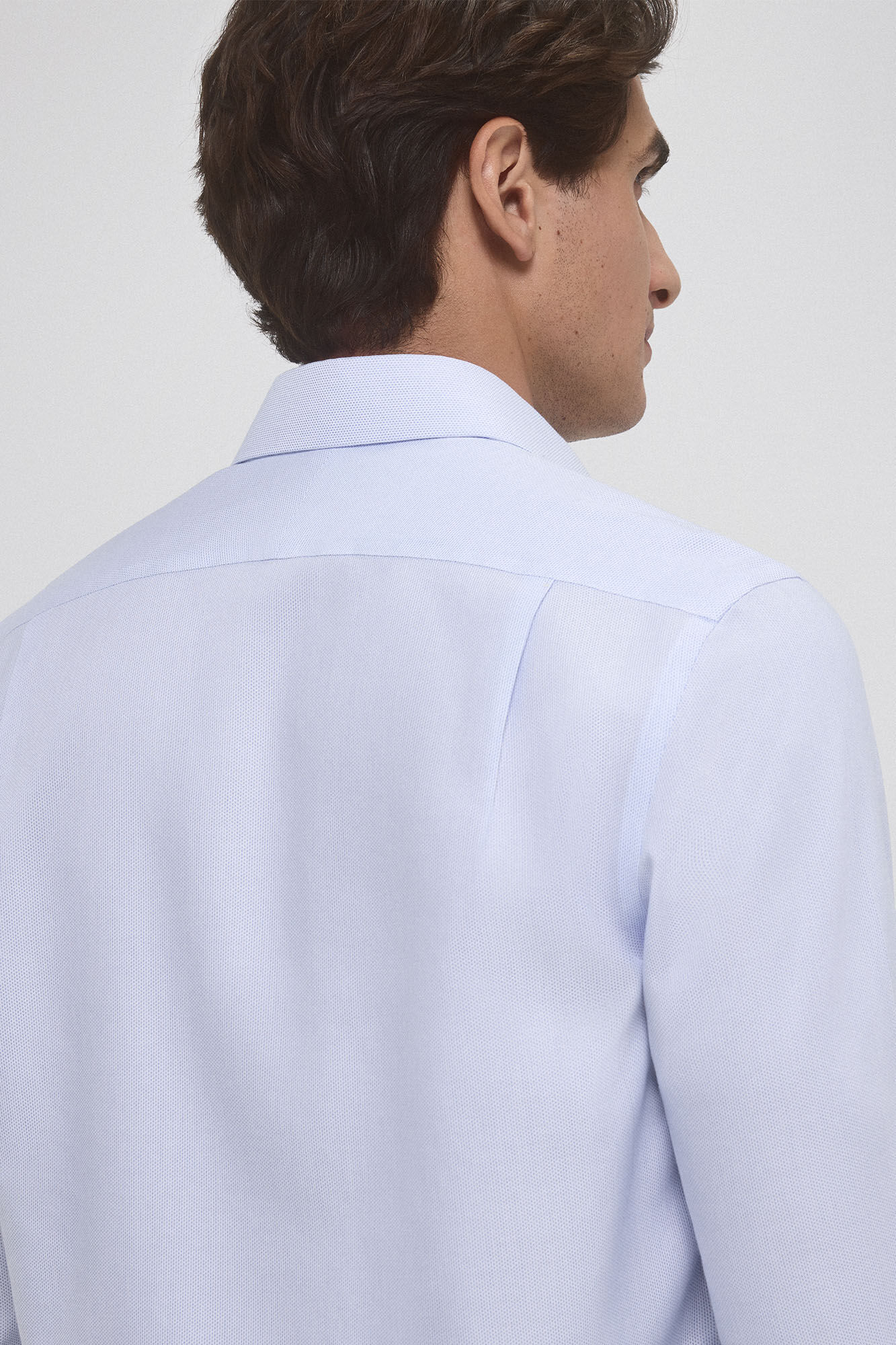 Pedro del Hierro Cufflink dress shirt non iron and stain resistant plain tailored fit Blue