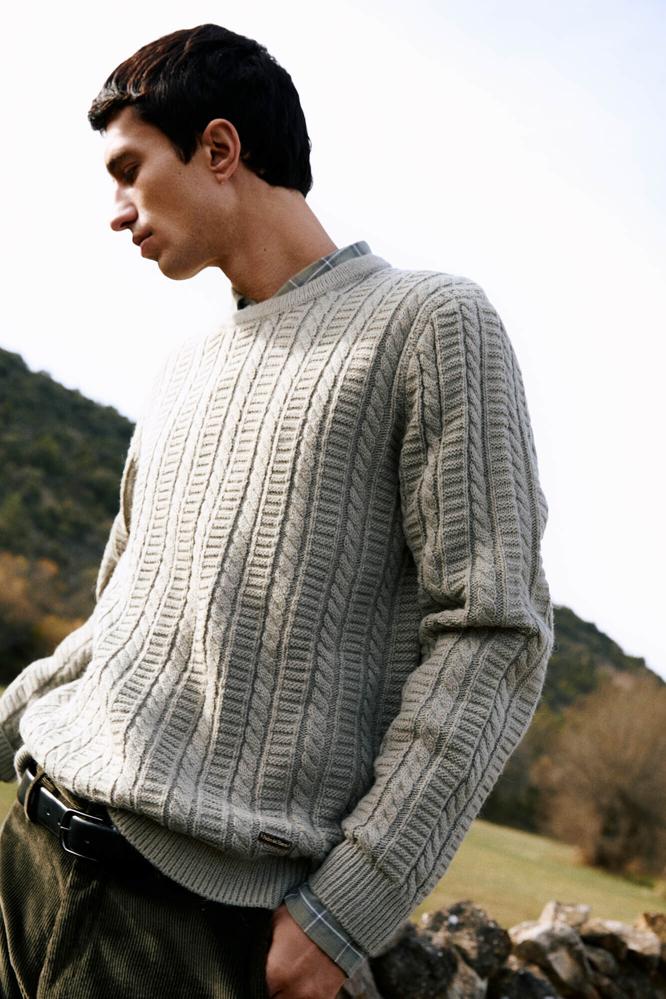 Pedro del Hierro Jersey lana cables cuello redondo