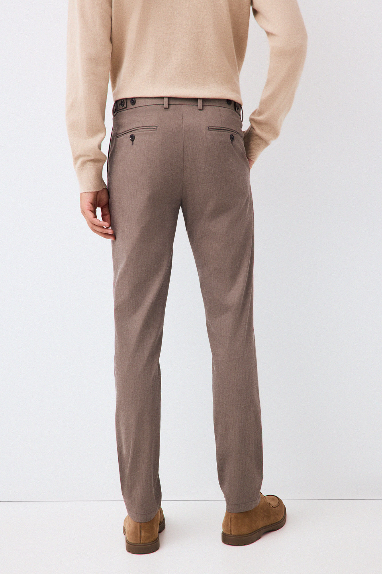 Pedro del Hierro Oversized slim chinos Brown