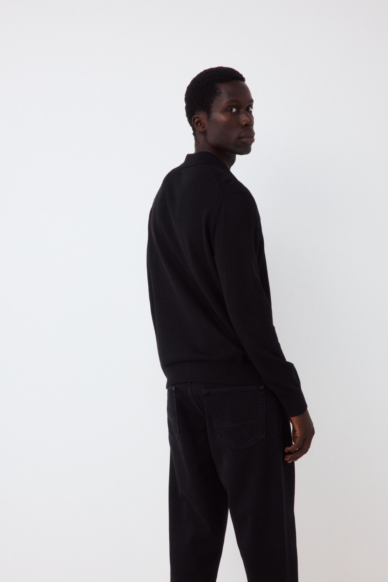 Pedro del Hierro Premium cotton silk cashmere knit jumper Black