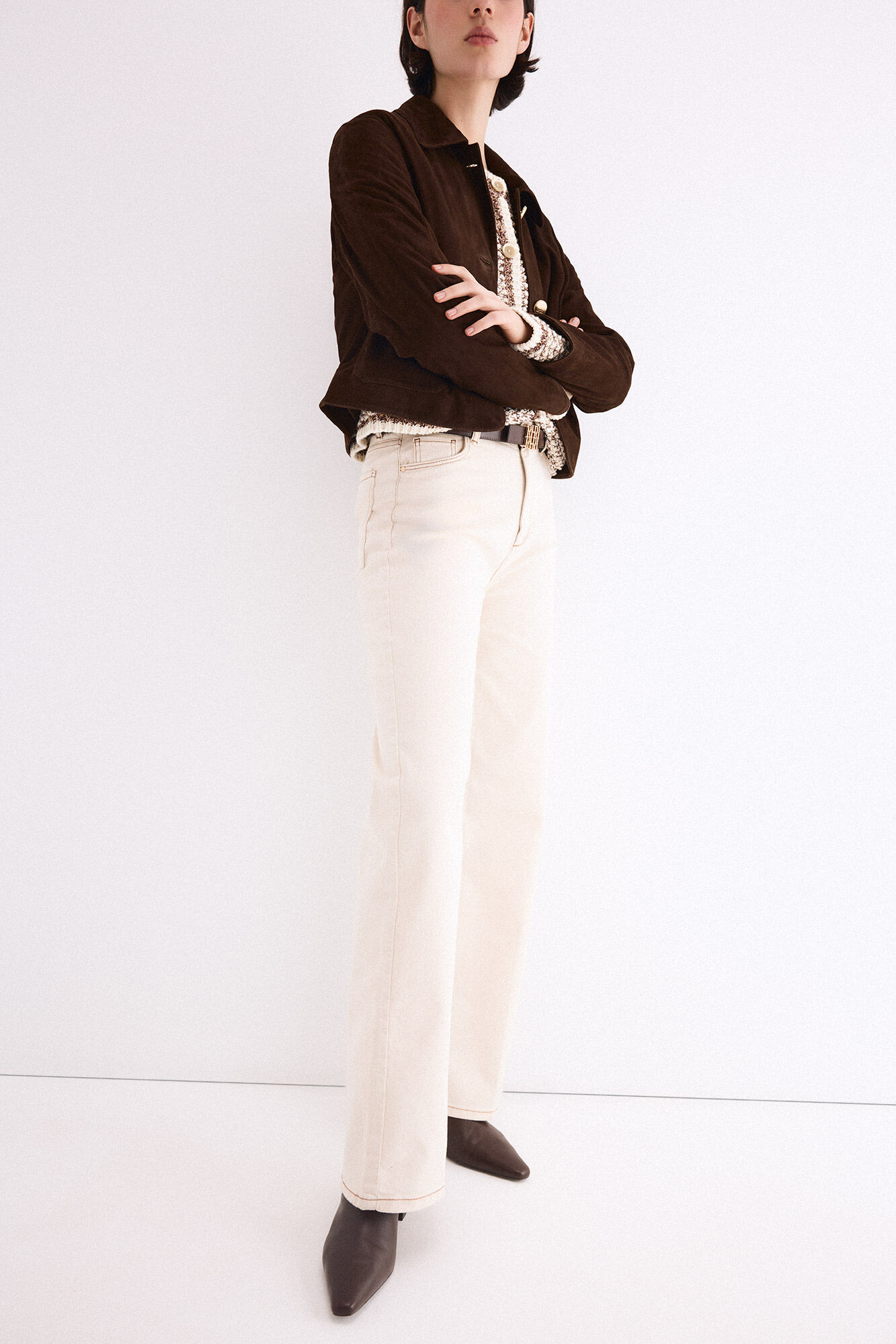 Pedro del Hierro Basic wide leg jeans Beige