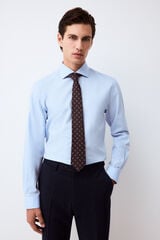 Pedro del Hierro Plain non-iron + anti-stain dress shirt Blue