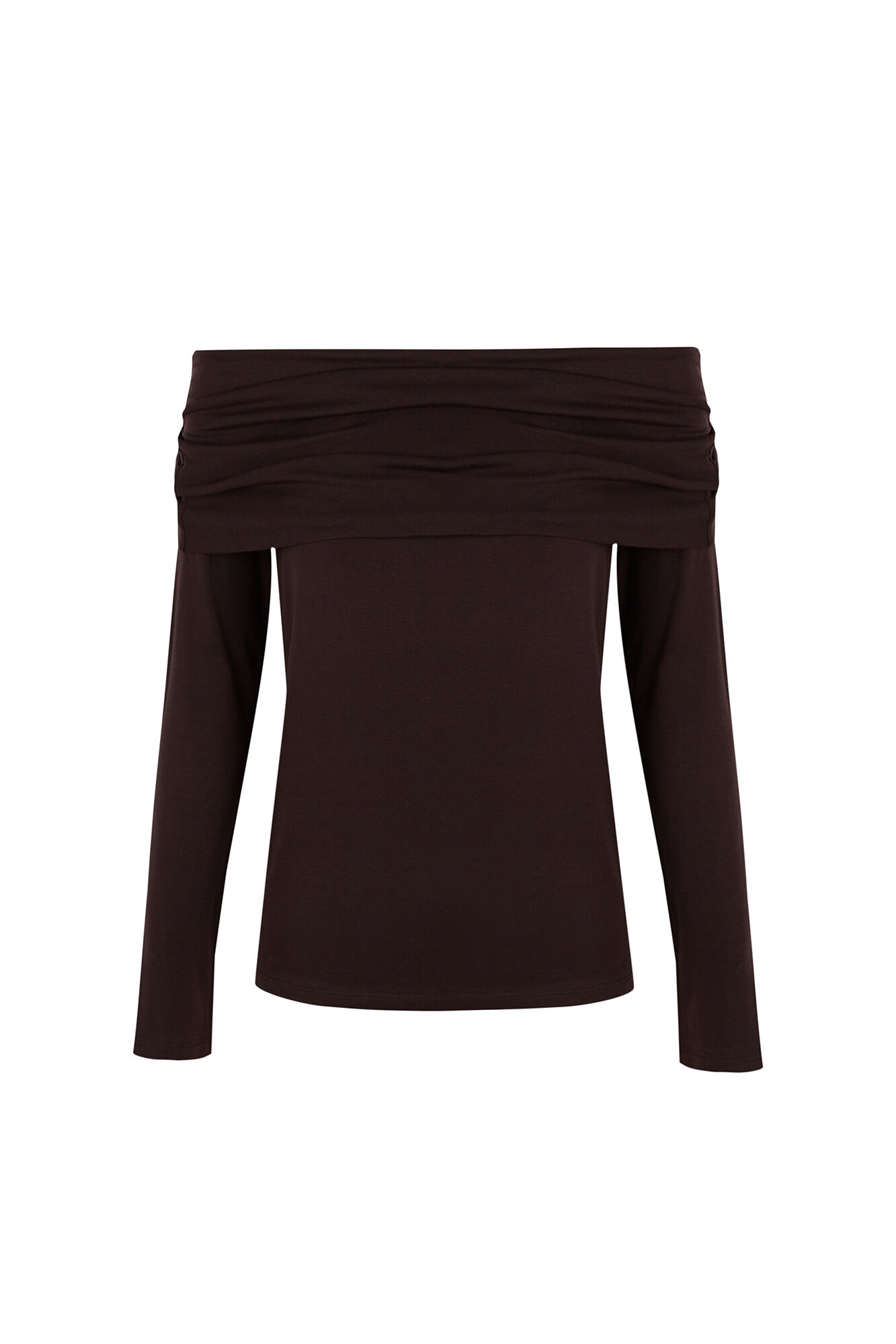 Pedro del Hierro Bardot neckline T-shirt Brown