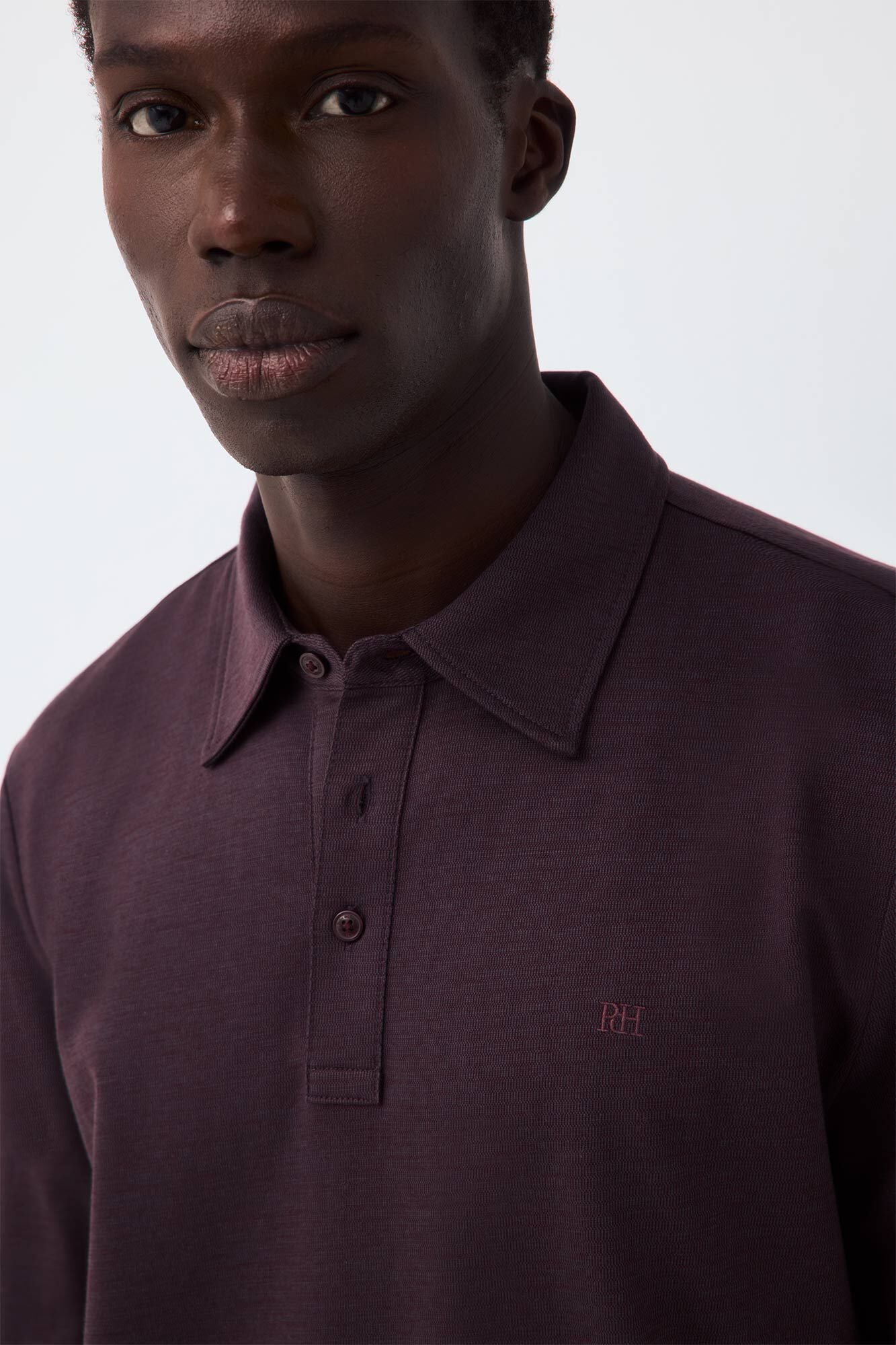Pedro del Hierro Polo de estrutura manga comprida Bordeaux