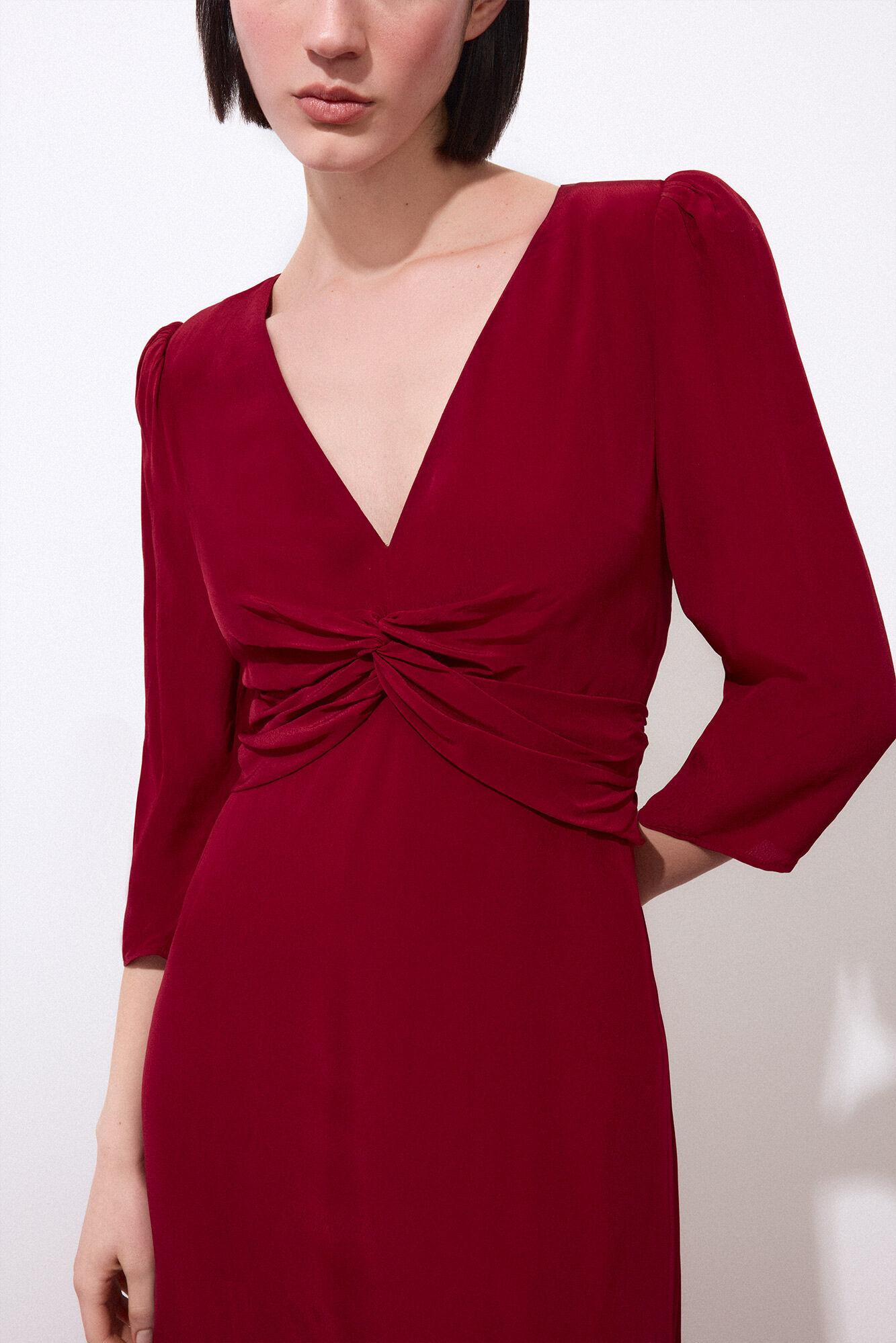 Pedro del Hierro Long midi dress Burgundy