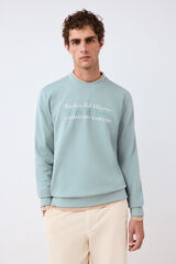 Pedro del Hierro Crew neck logo sweatshirt Turquoise
