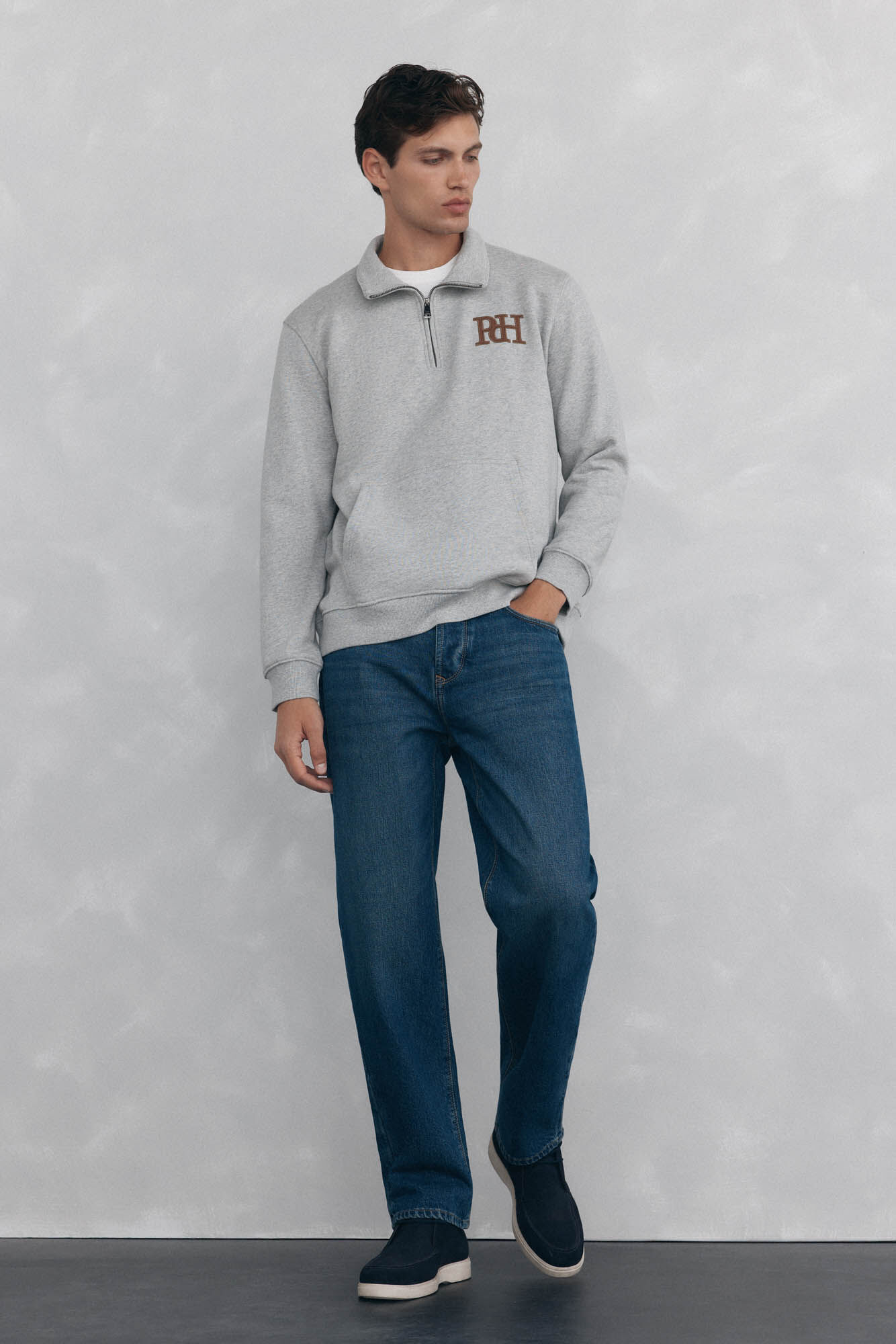 Pedro del Hierro Vespa neck sweatshirt Grey