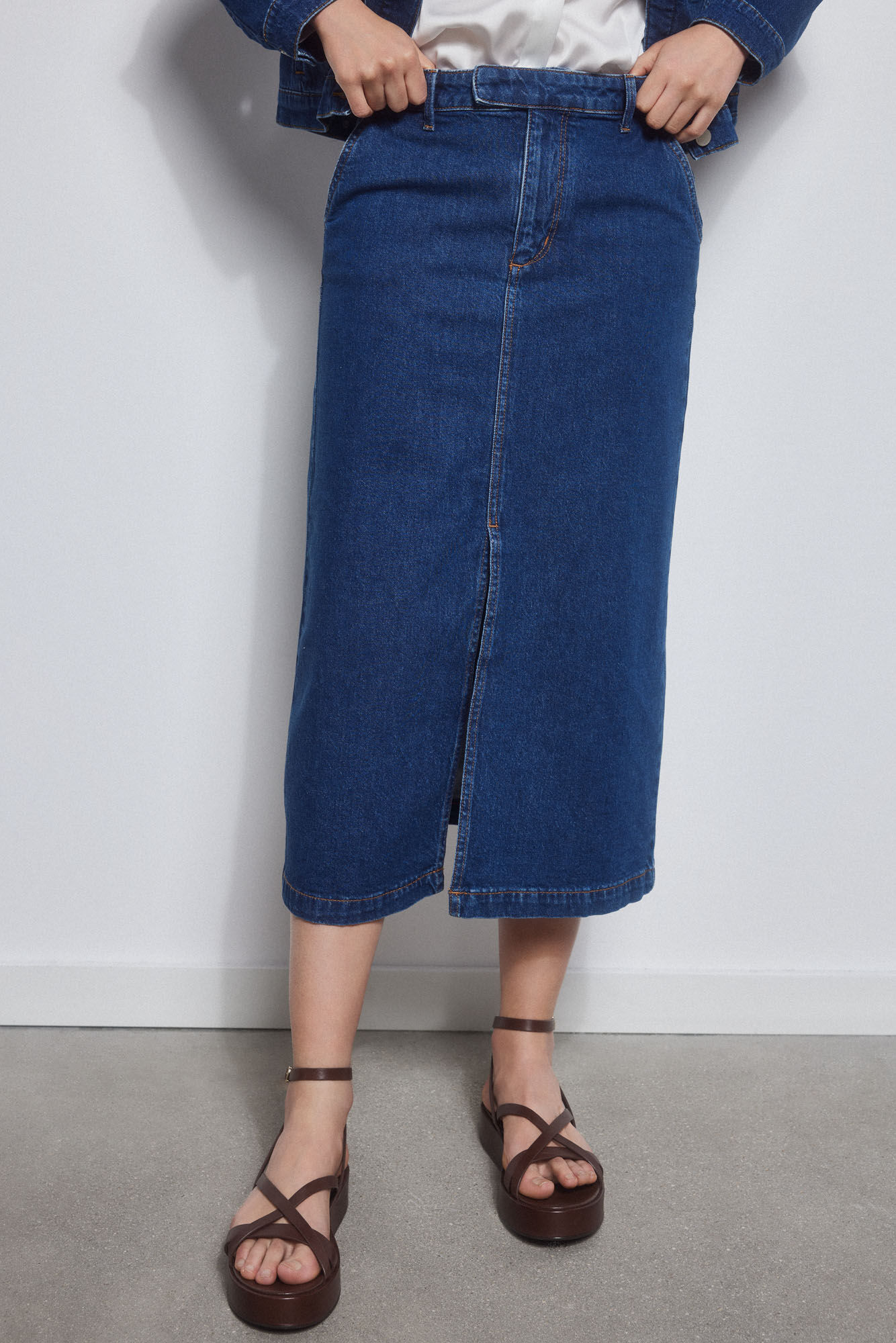 Pedro del Hierro Denim skirt Blue